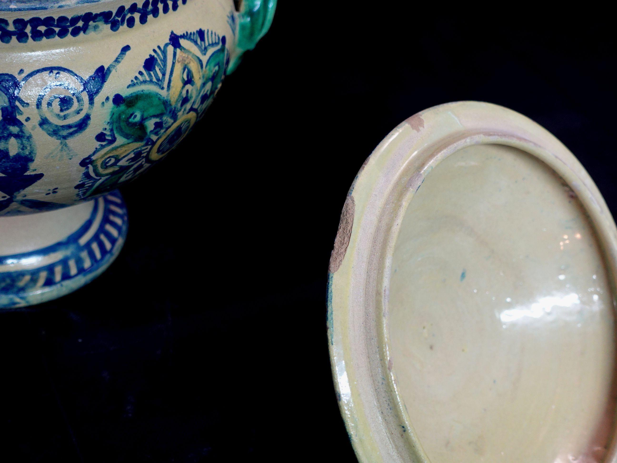 Marokkanische Schale mit Deckel, Glas, frühes 20. Jahrhundert im Angebot 10