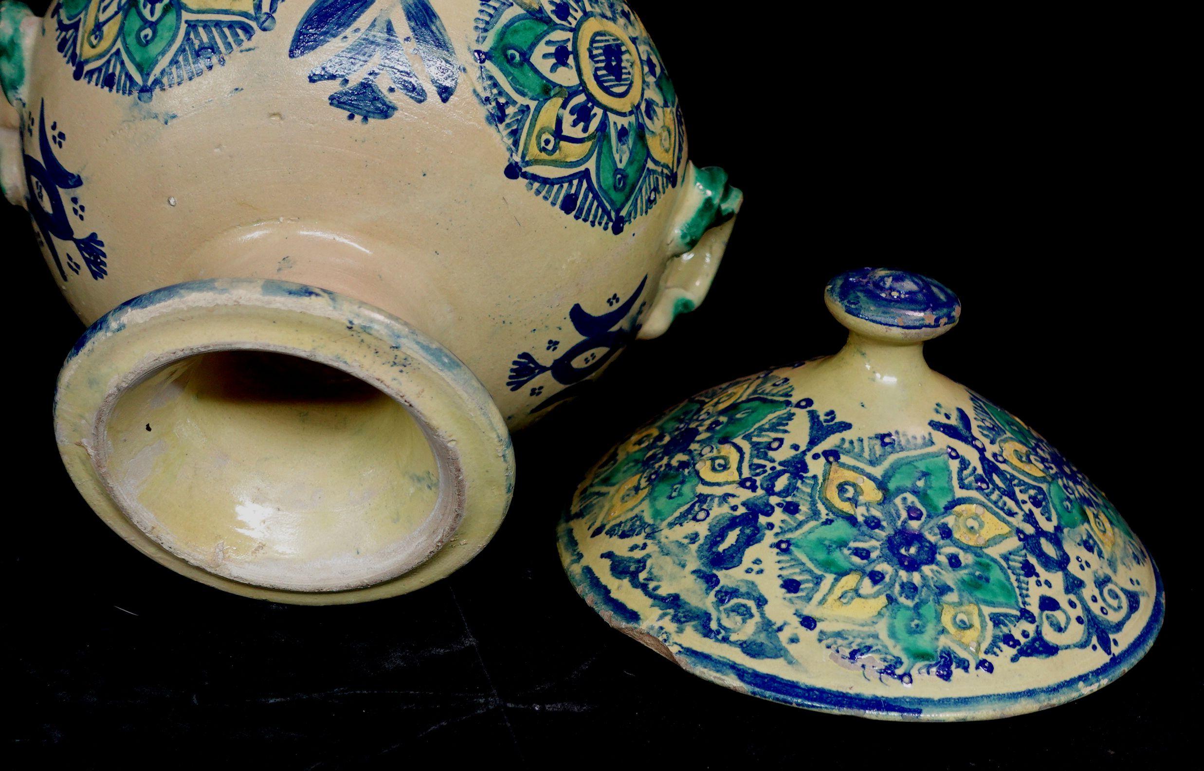 Marokkanische Schale mit Deckel, Glas, frühes 20. Jahrhundert im Angebot 11