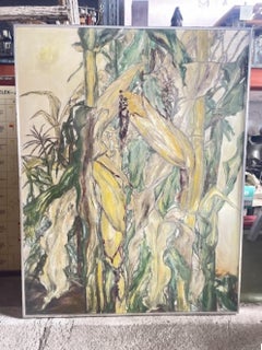 Morokoshi I (Corn I) by Miyazaki Kumiko Large Japanese Oil Painting, 1930-1940