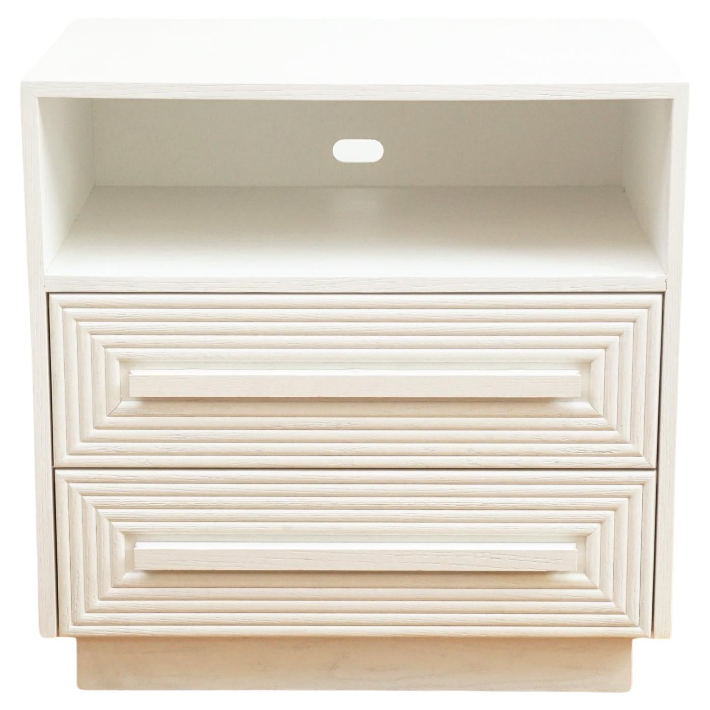 Morombe White Cerused Nightstand For Sale