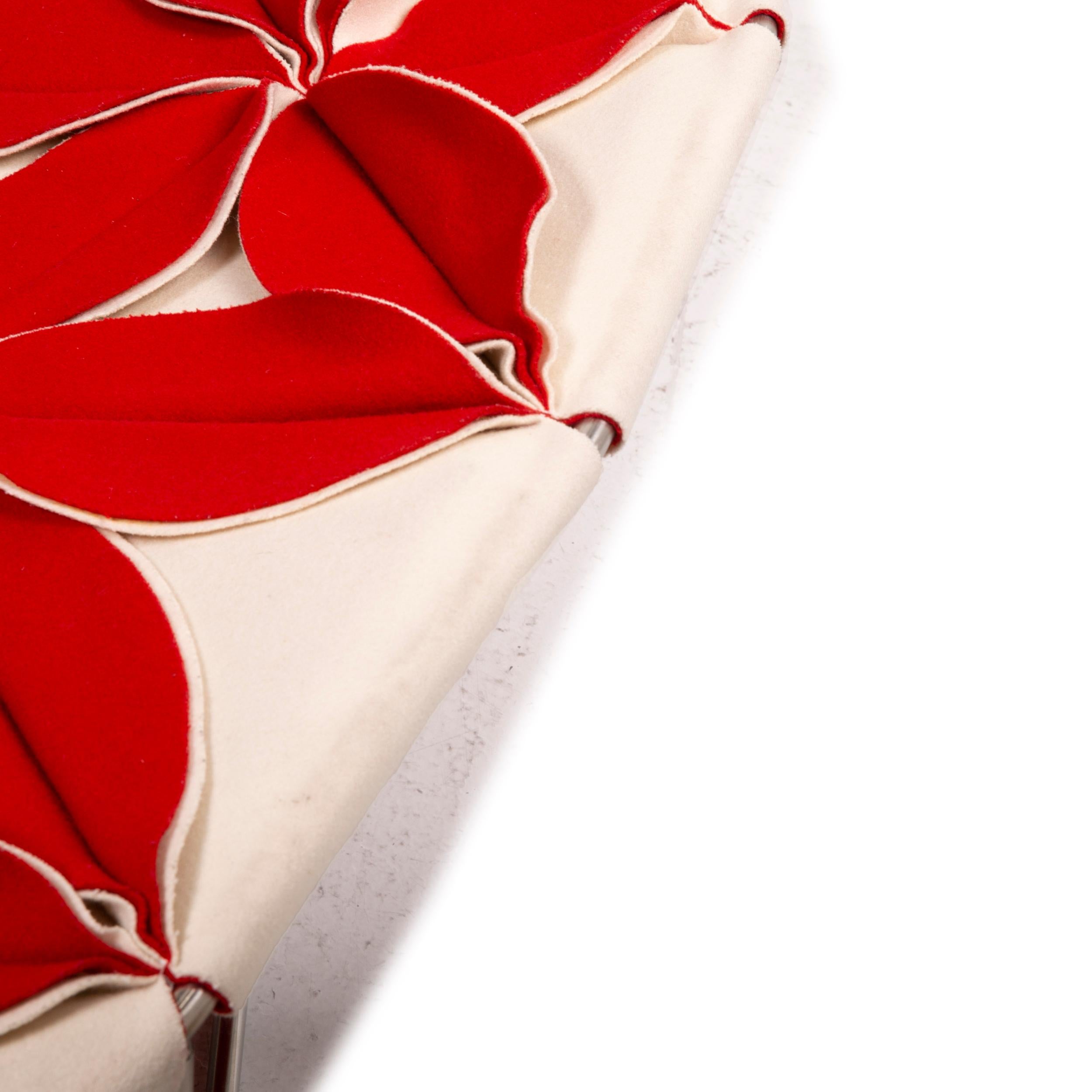 Contemporary Moroso Antibodi Fabric Lounger Red White Pattern