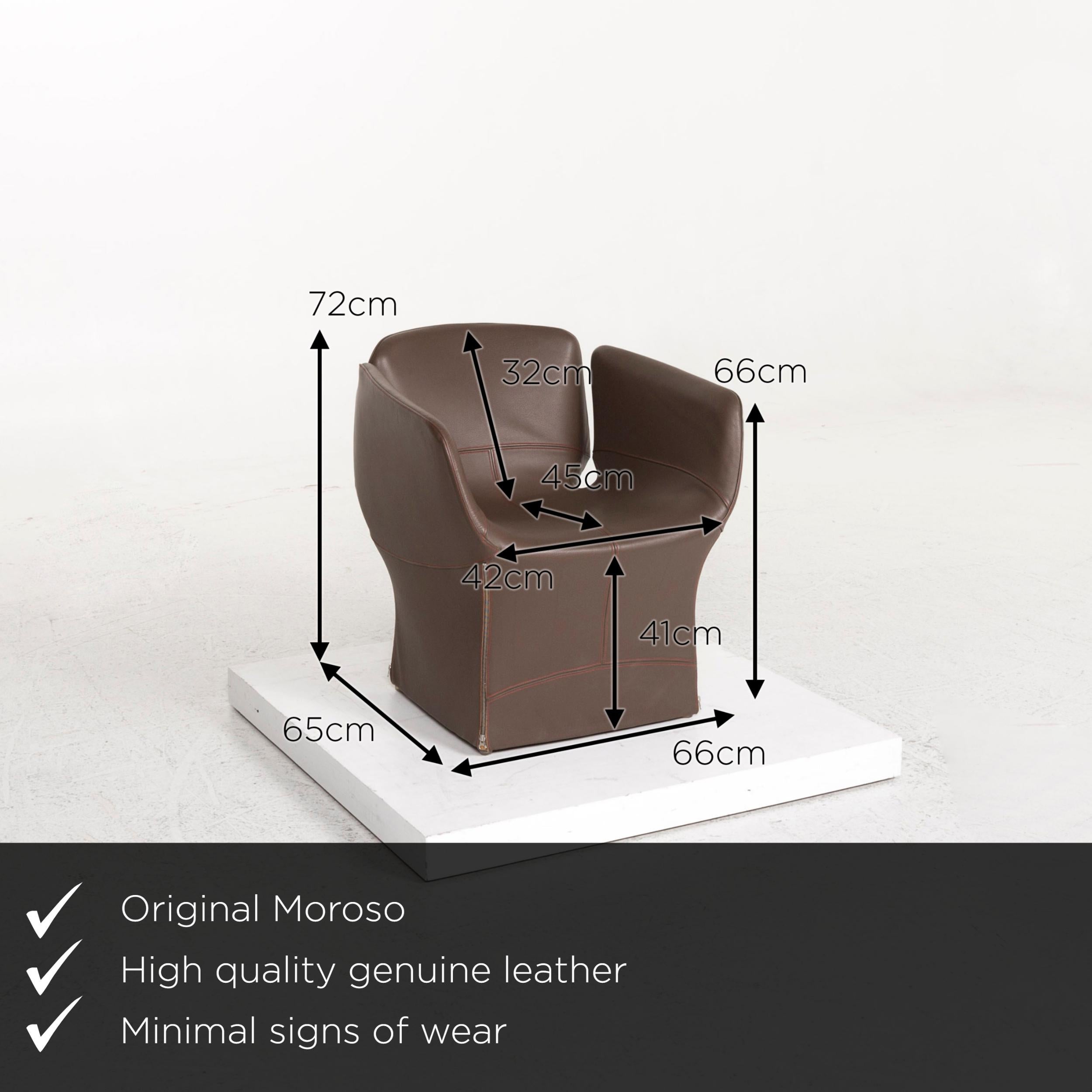 We present to you a Moroso bloomy leather armchair brown dark brown Patricia Urquiola.



Product measurements in centimeters:


Depth 65
Width 66
Height 72
Seat height 41
Rest height 66
Seat depth 45
Seat width 42
Back height 32.
 