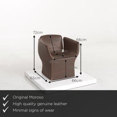 Moroso Bloomy Leather Armchair Brown Dark Brown Patricia Urquiola