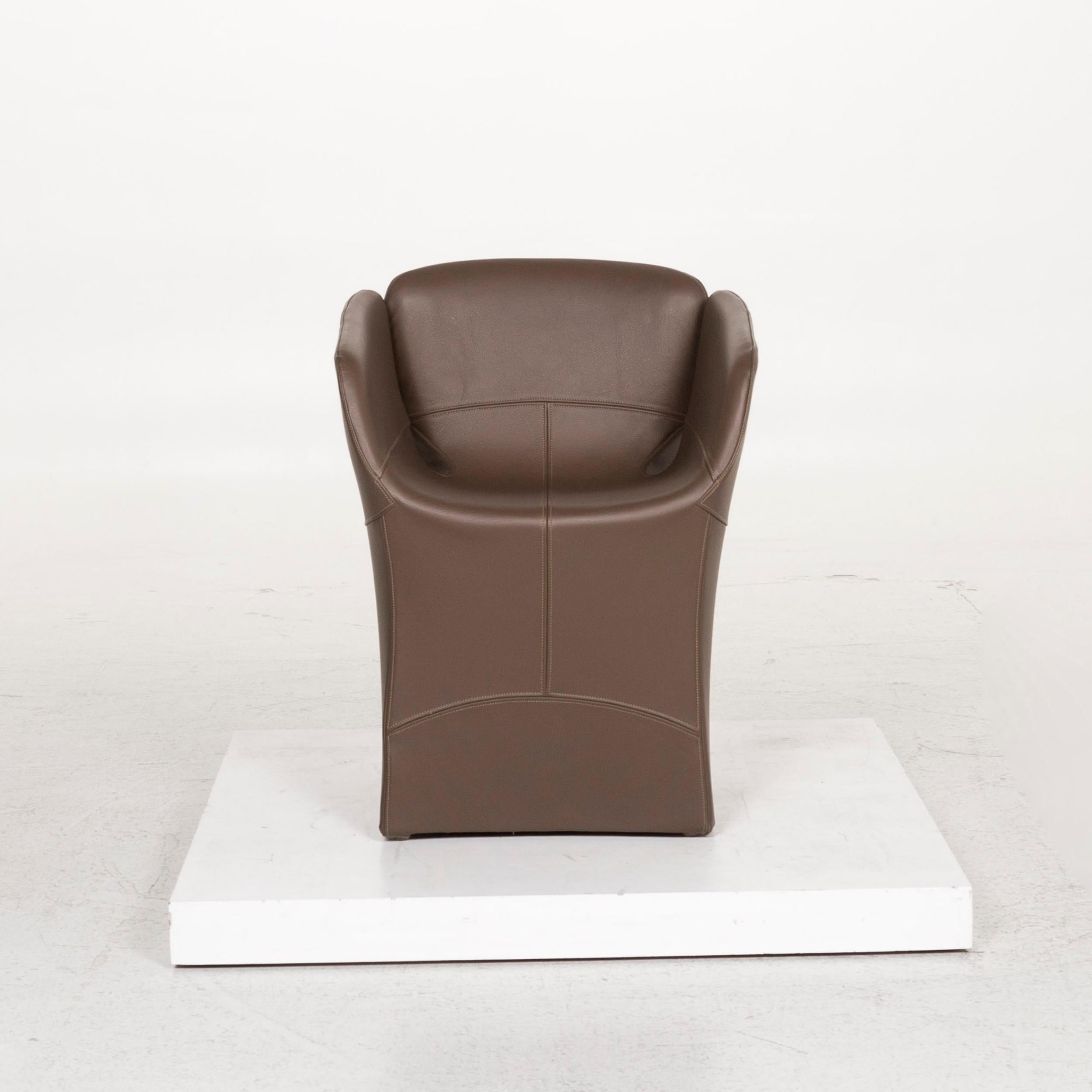 Moroso Bloomy Leather Armchair Brown In Excellent Condition For Sale In Cologne, DE