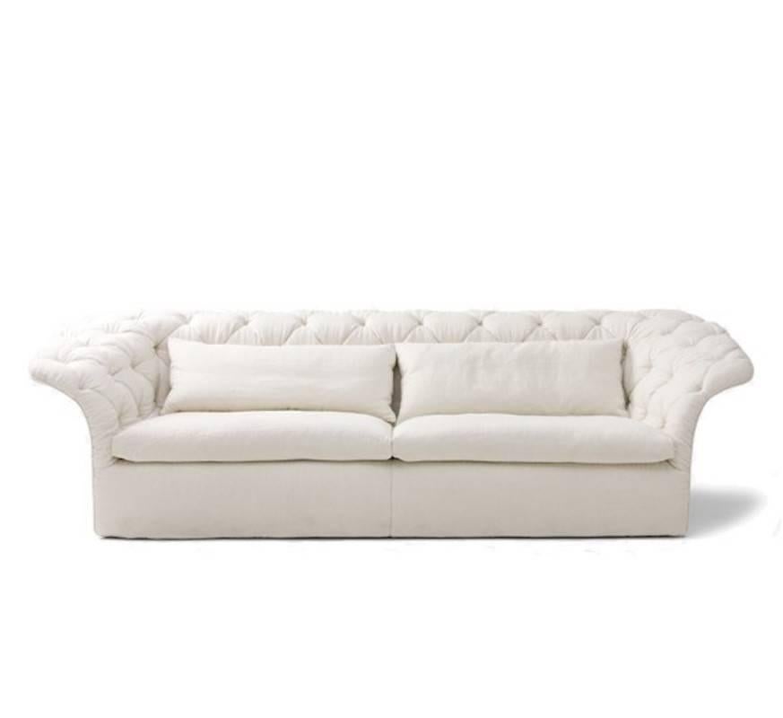 Moroso Bohemian Three-Seat Sofa in Tufted Leather by Patricia Urquiola For Sale 4