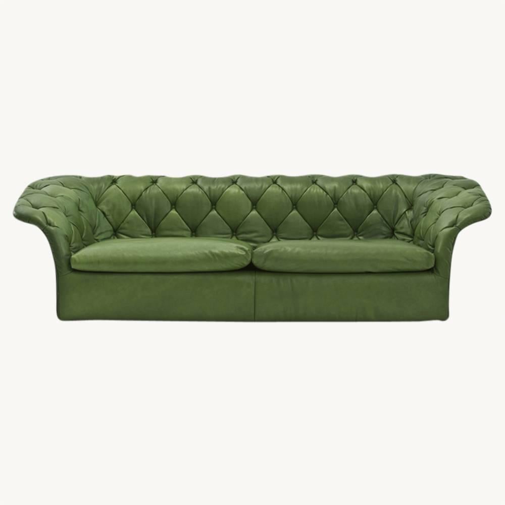 Moroso Bohemian Three-Seat Sofa in Tufted Leather by Patricia Urquiola For Sale 7