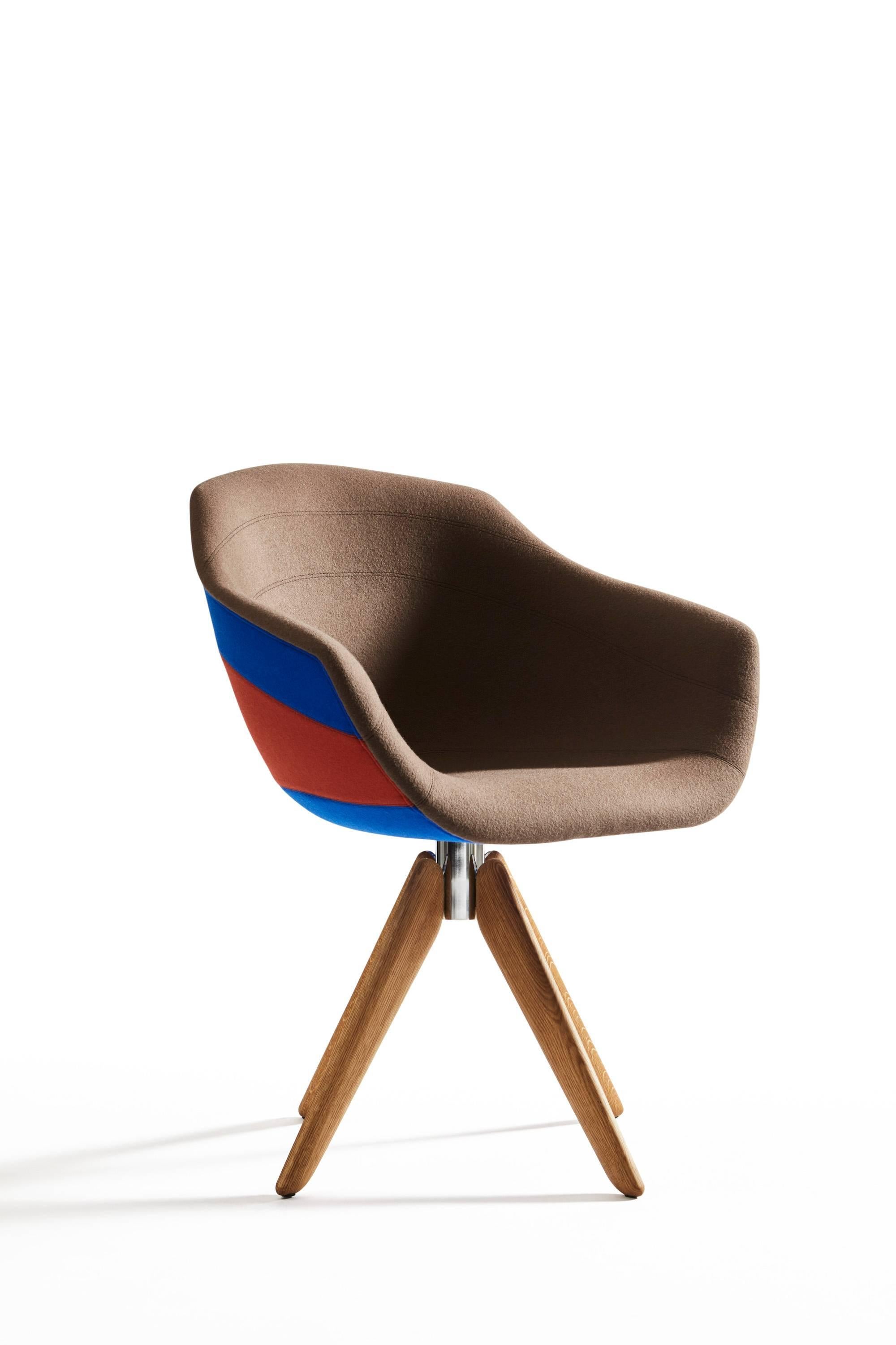 Modern Moooi Canal Chair by Luca Nichetto in Seven Fabric Stripe & Three Base Options For Sale