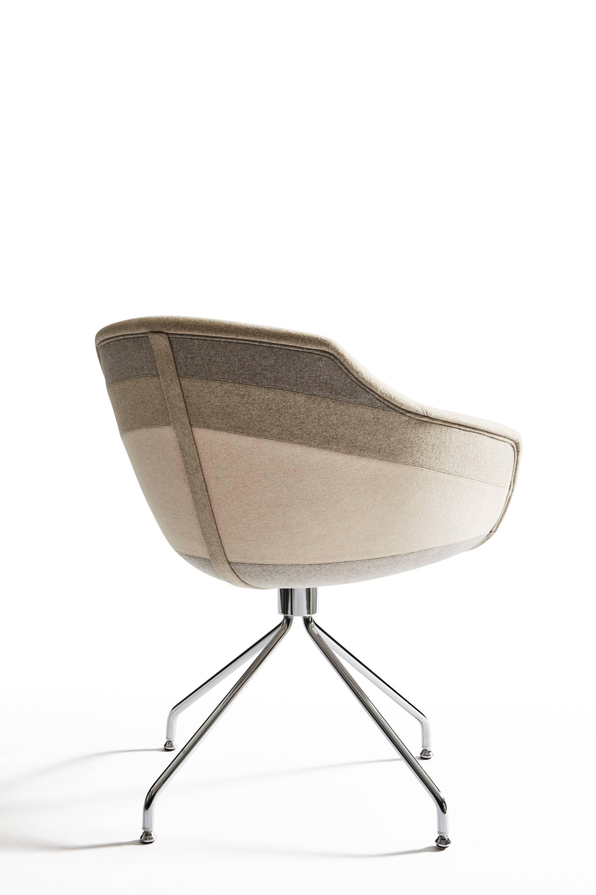 Dutch Moooi Canal Chair by Luca Nichetto in Seven Fabric Stripe & Three Base Options For Sale