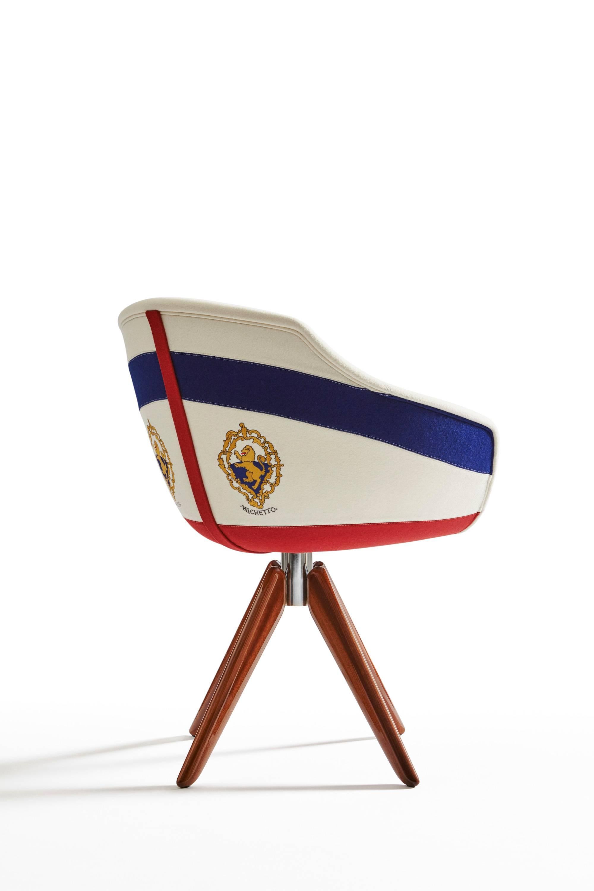 Steel Moooi Canal Chair by Luca Nichetto in Seven Fabric Stripe & Three Base Options For Sale