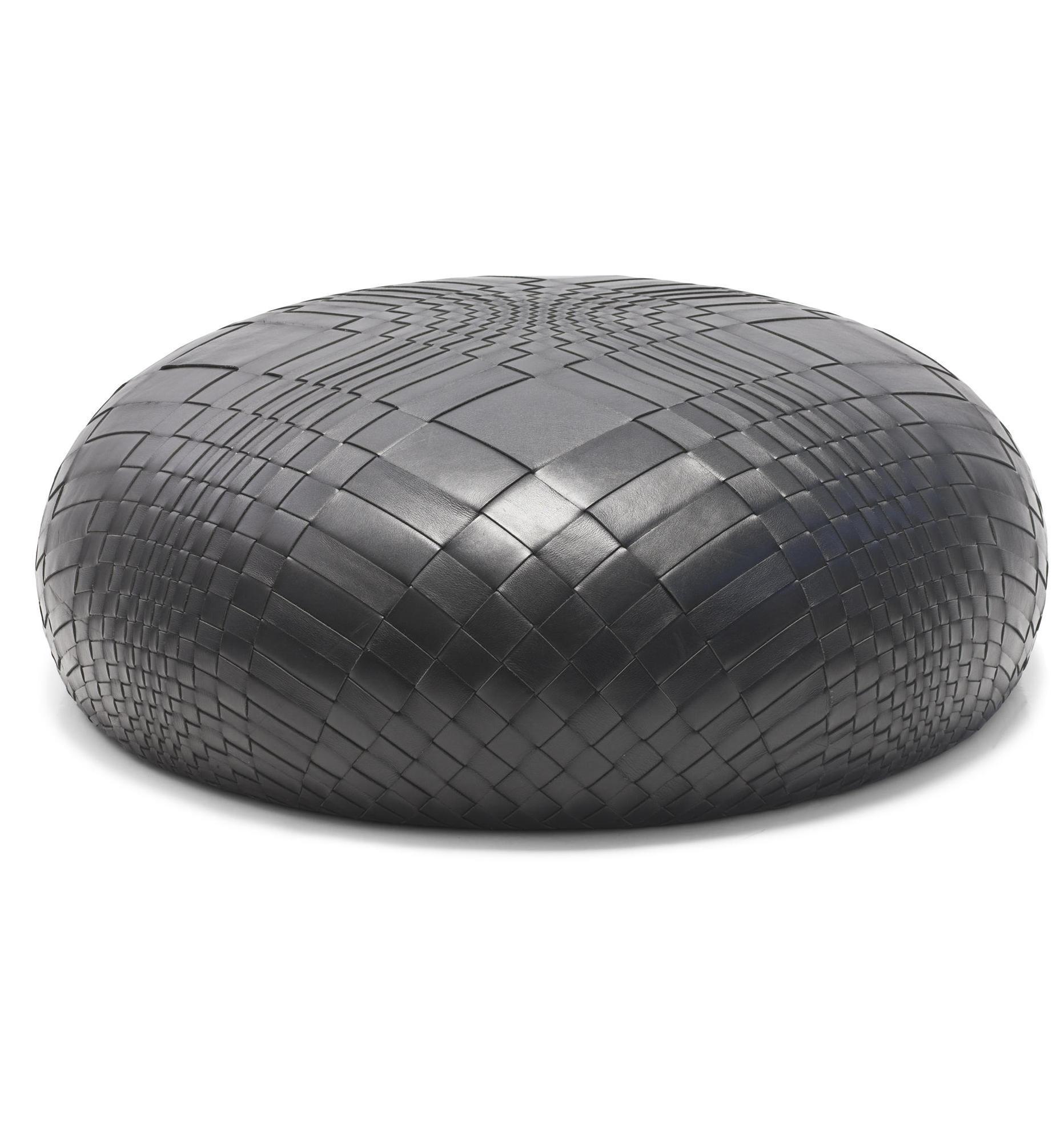 Moroso Dew Pouf Small or Large in Handwoven Leather by Nendo For Sale 2