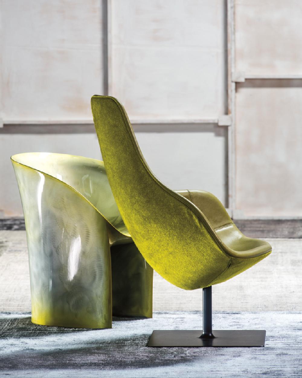 Steel Moroso FJORD Armchair by Patricia Urquiola For Sale