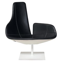 Fauteuil Moroso Fjord Relax en cuir noir