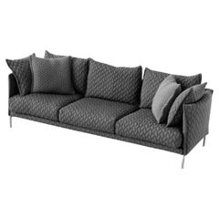 Divano 3 posti Moroso Gentry in Big Braid grigio pietra di Patricia Urquiola
