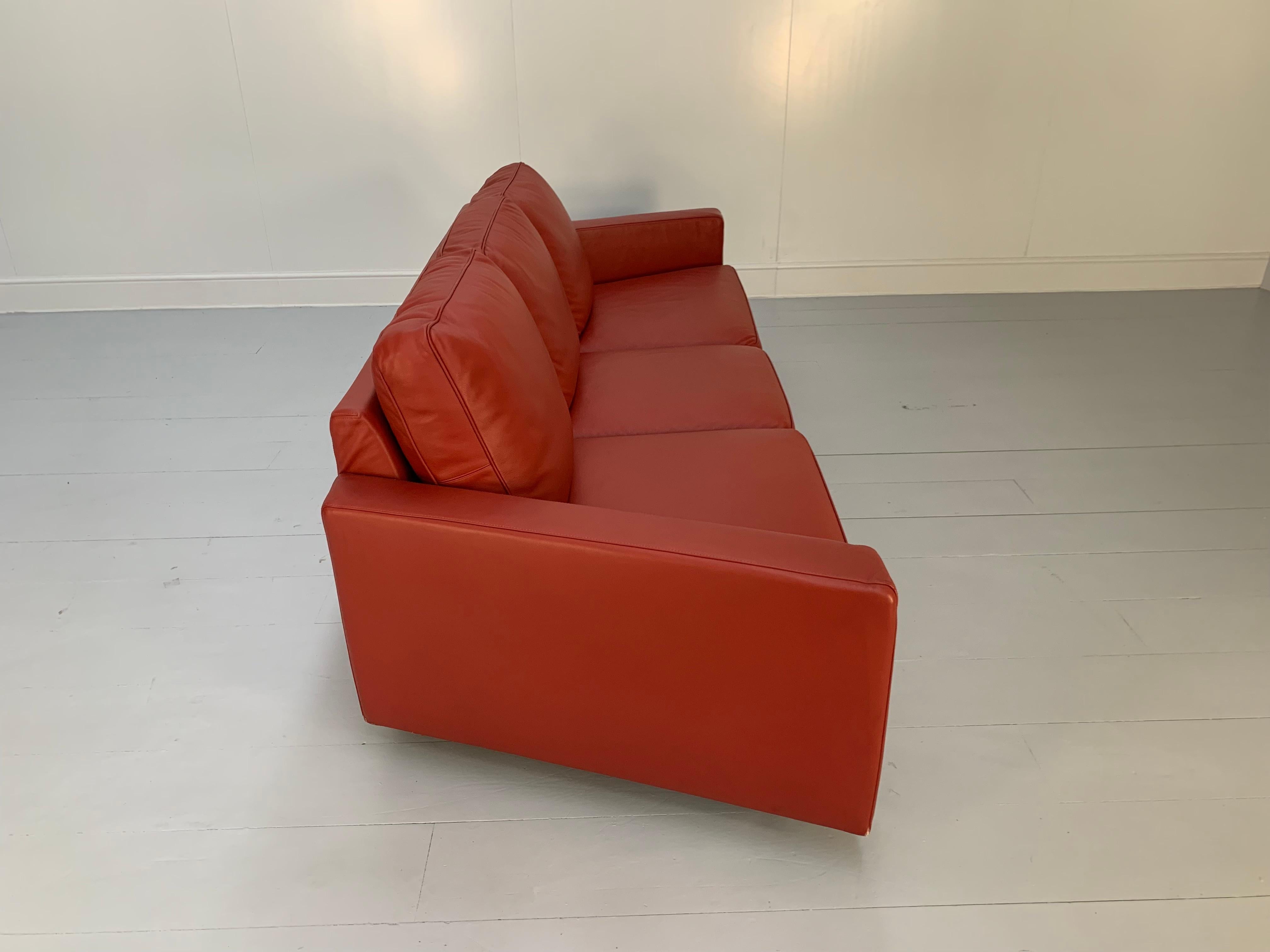 Moroso “Hyde Park” Sofa & 2 Armchair Suite, in Red “Pelle” Leather For Sale 2