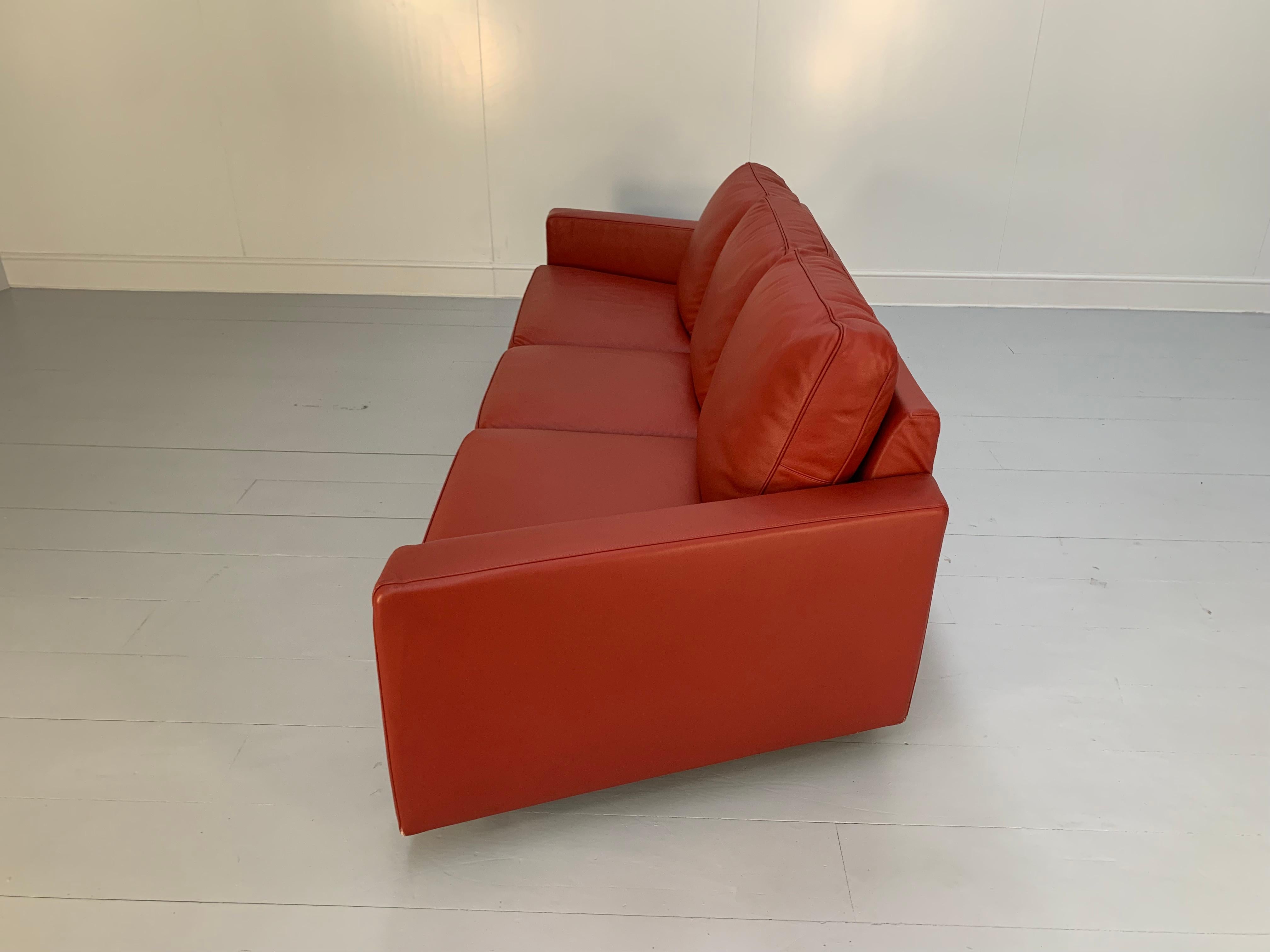 Moroso “Hyde Park” Sofa & 2 Armchair Suite, in Red “Pelle” Leather For Sale 3