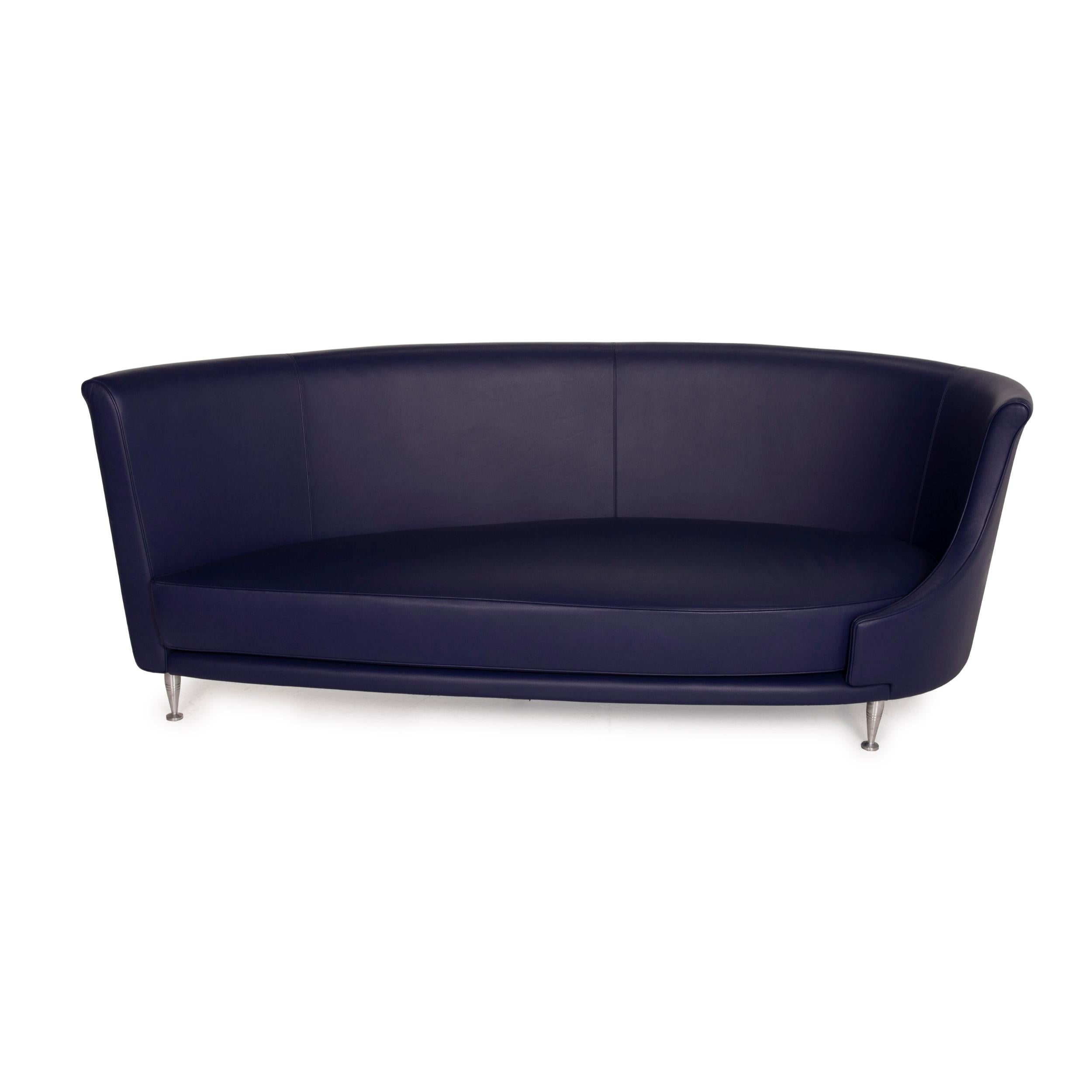 Moroso Leather Sofa Purple Three Seater Aubergine For Sale at 1stDibs