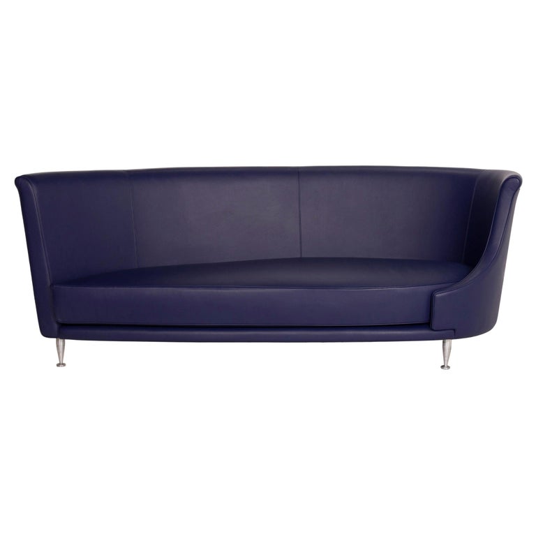 Moroso Leather Sofa Purple Three Seater, Purple Three Seater Sofa