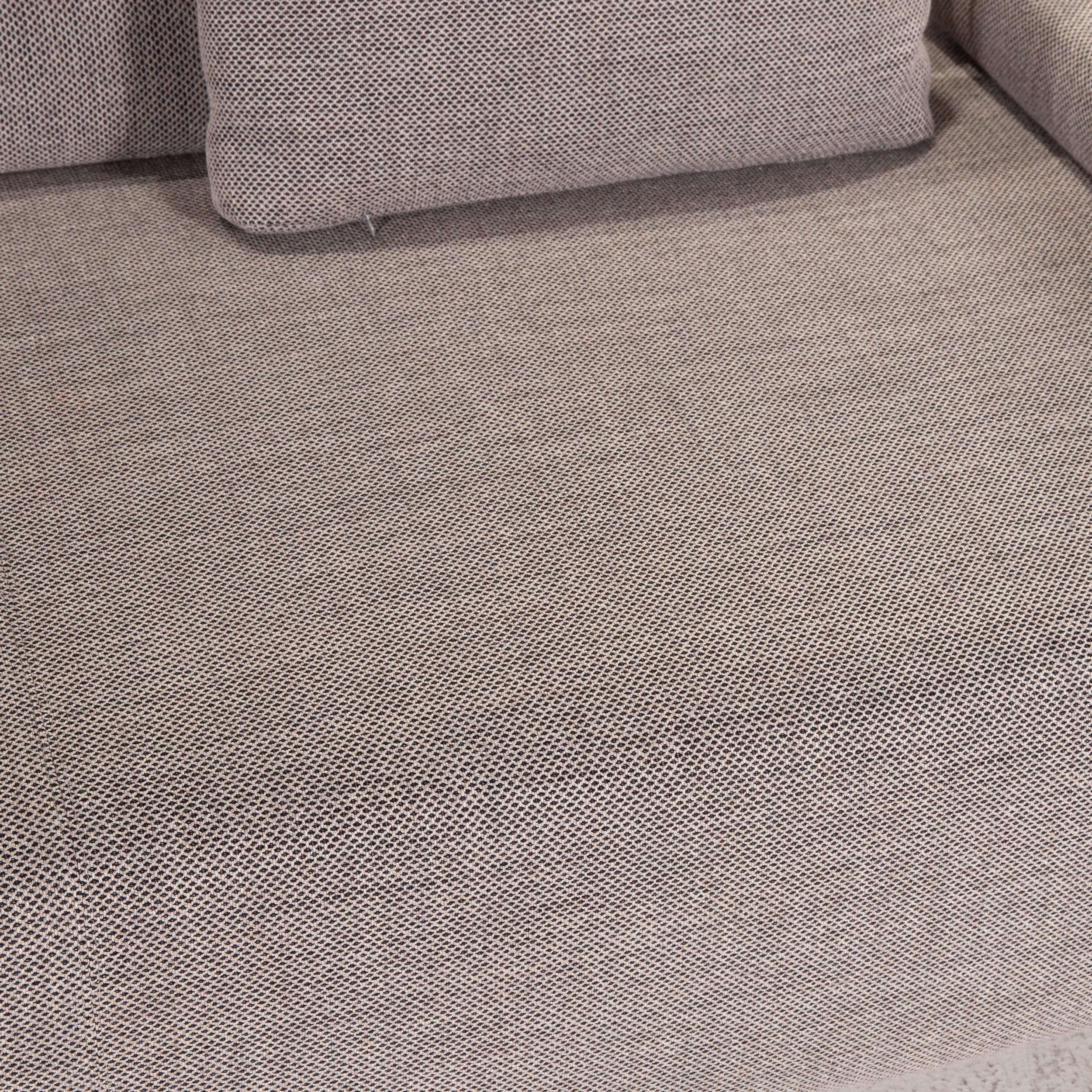Modern Moroso Lowland Fabric Sofa Set Gray 2x Three-Seater Set For Sale
