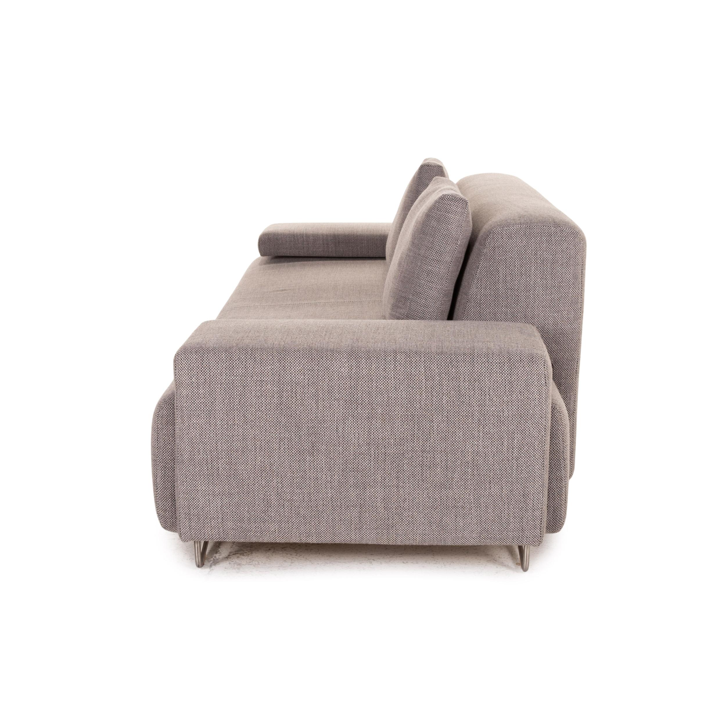 Moroso Lowland Fabric Sofa Three Seater Gray Couch For Sale 2