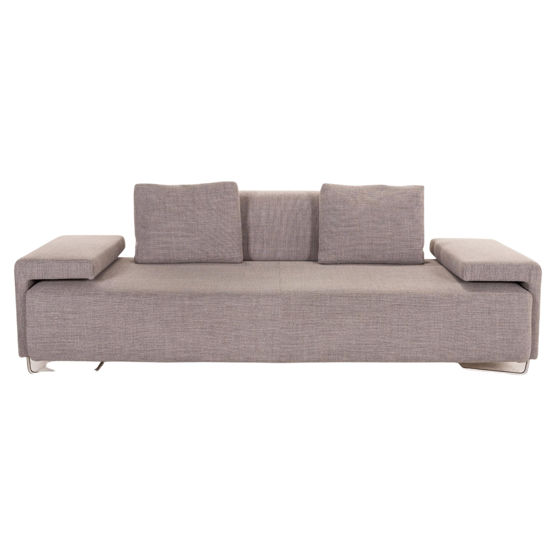 Moroso Lowland Fabric Sofa Three Seater Gray Couch For Sale