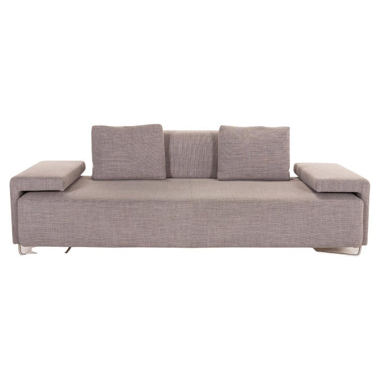 Moroso Lowland Fabric Sofa Three Seater Gray Couch For Sale at 1stDibs