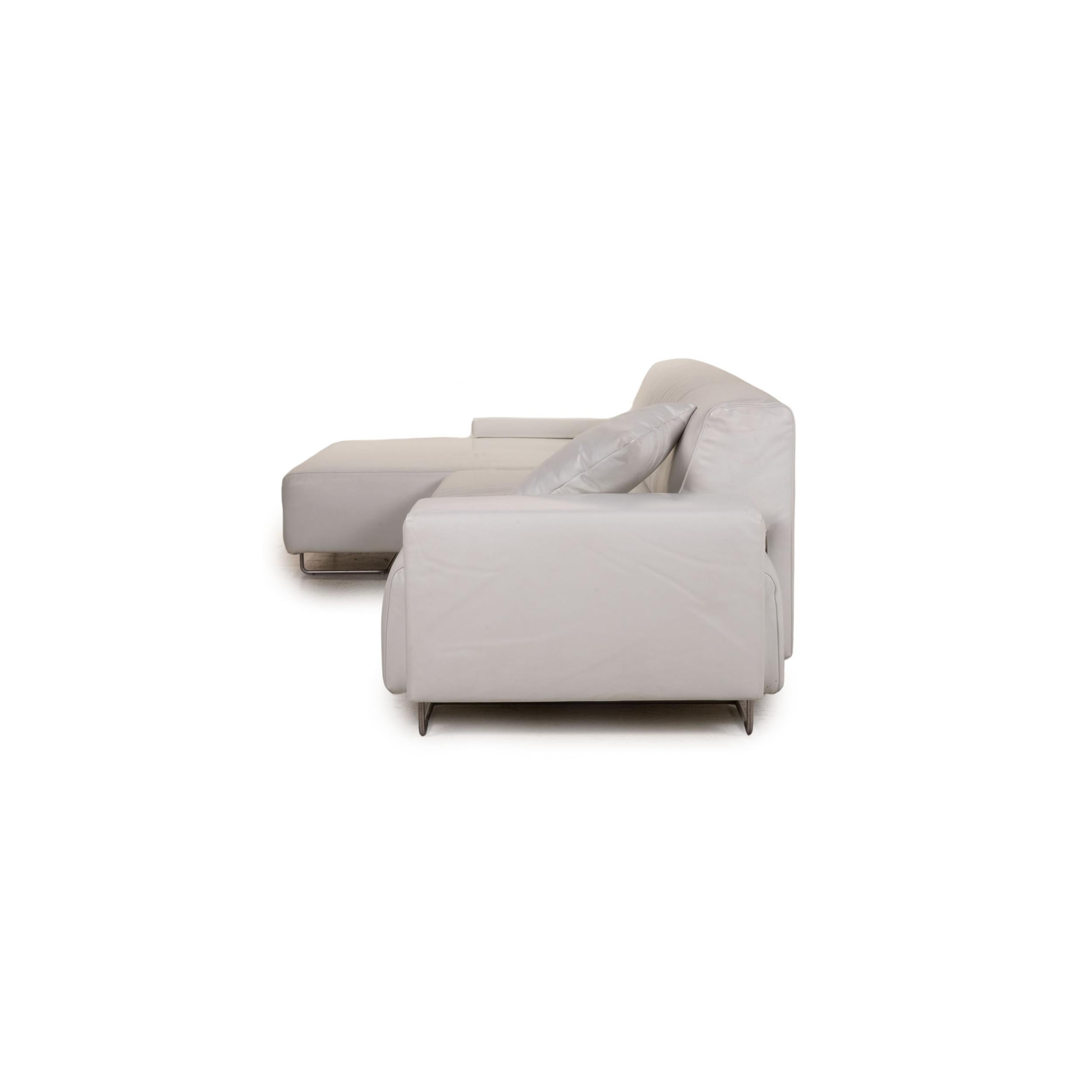 Moroso Lowland Leather Sofa White Corner Sofa Couch 3