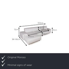 Moroso Lowland Leather Sofa White Corner Sofa Couch