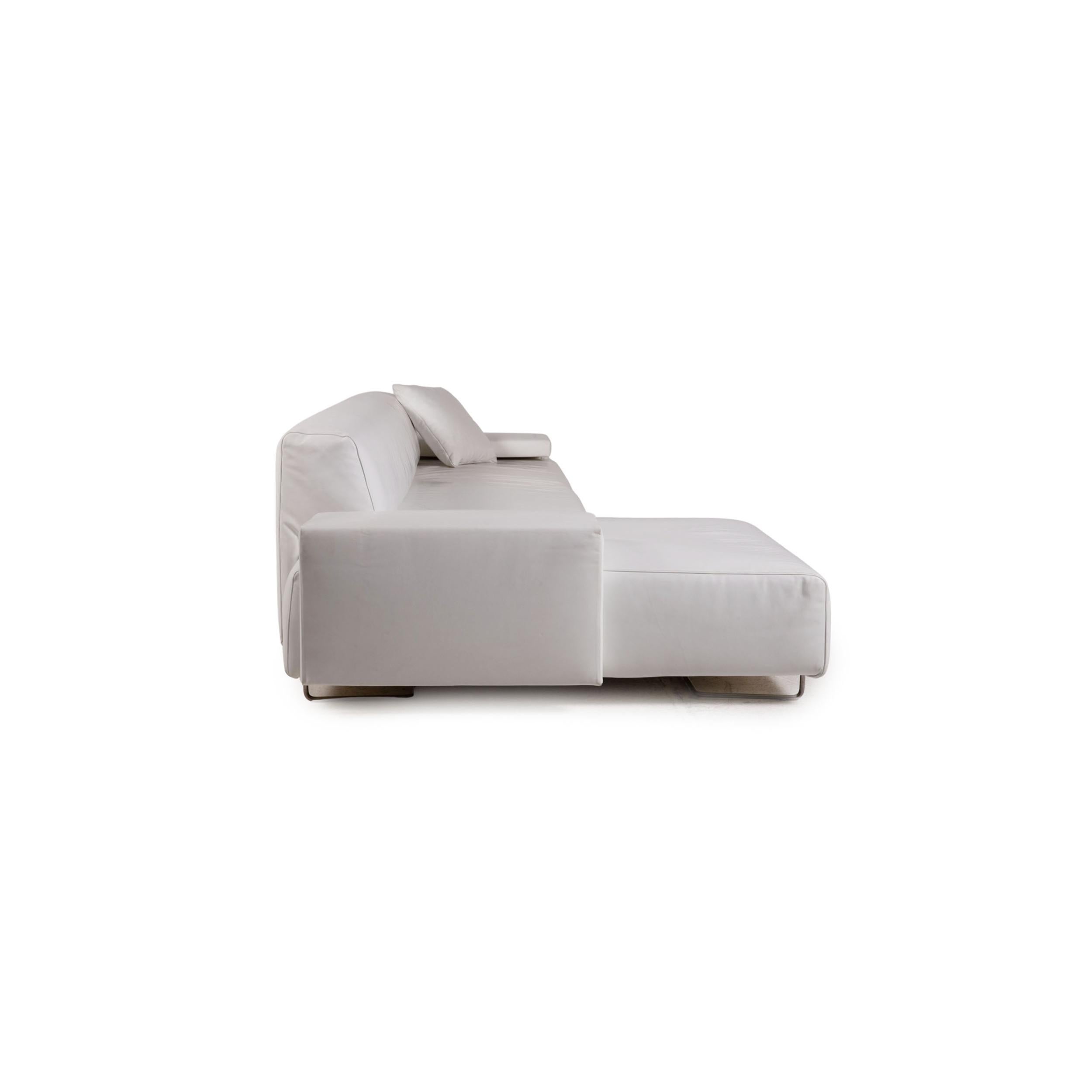 Moroso Lowland Leather Sofa White Corner Sofa Couch 1