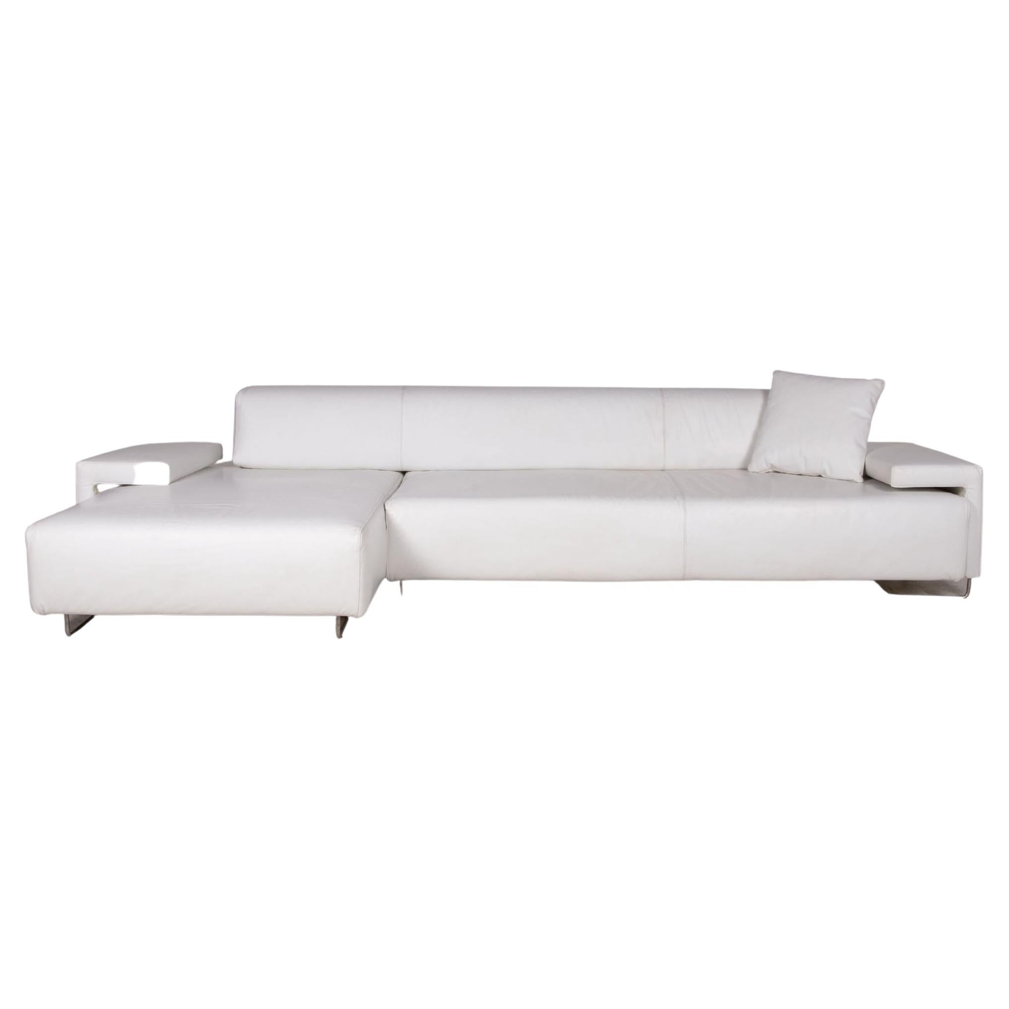 Moroso Lowland Leather Sofa White Corner Sofa Couch