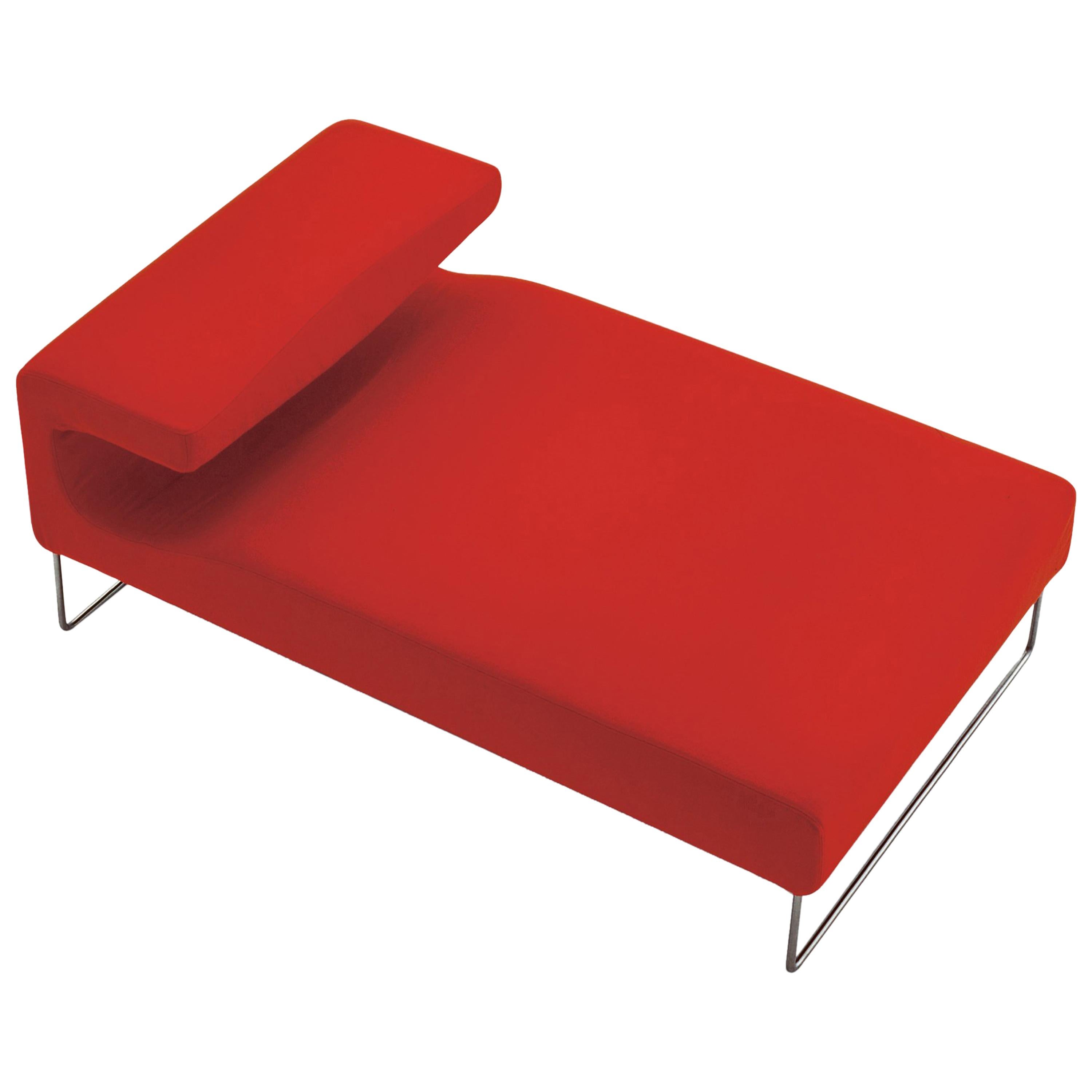 Moroso Lowseat Chaise Lounge in Red Fabric by Patricia Urquiola For Sale