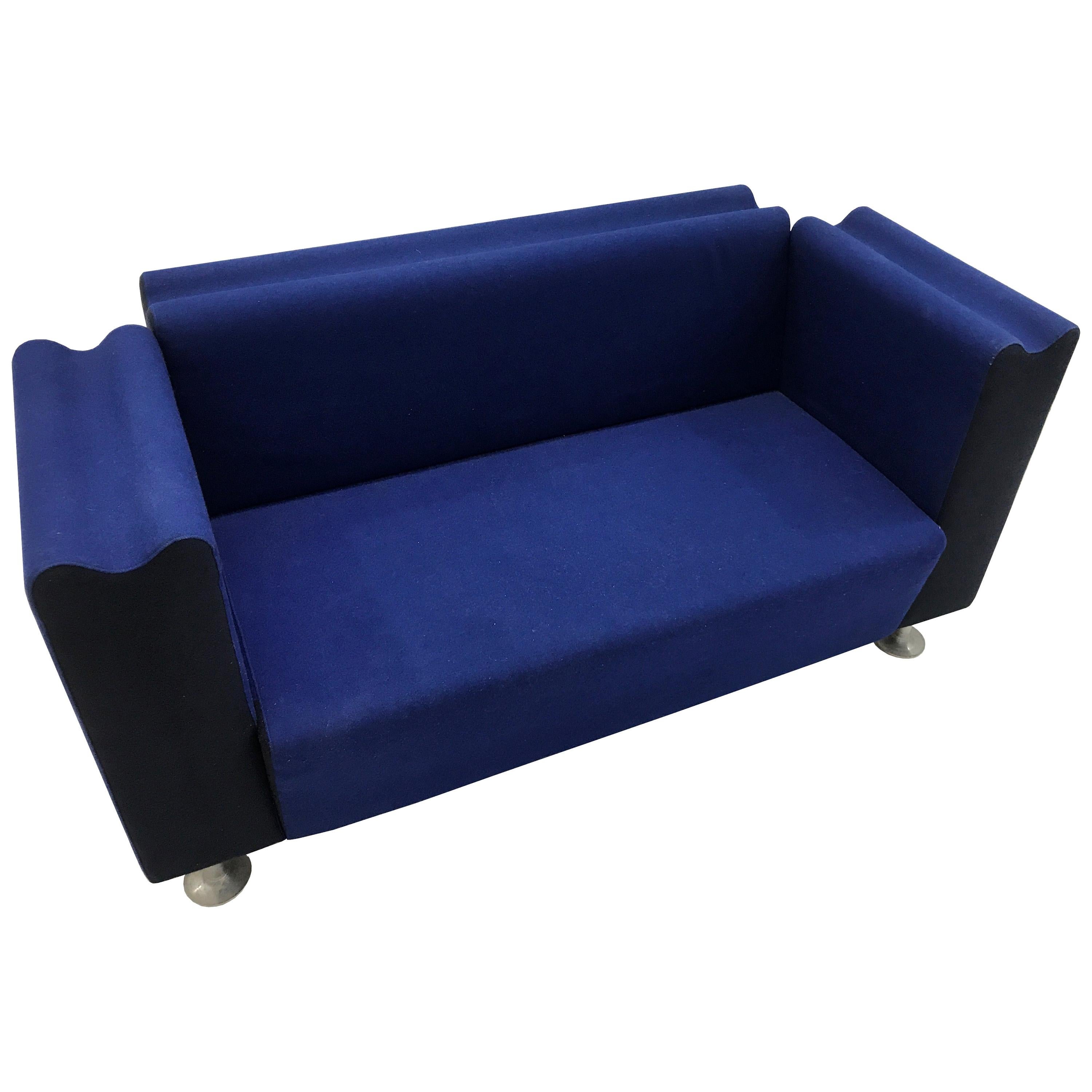 Moroso M Collection Blue Kvadrat Wool Sofa System by Ross Lovegrove For Sale