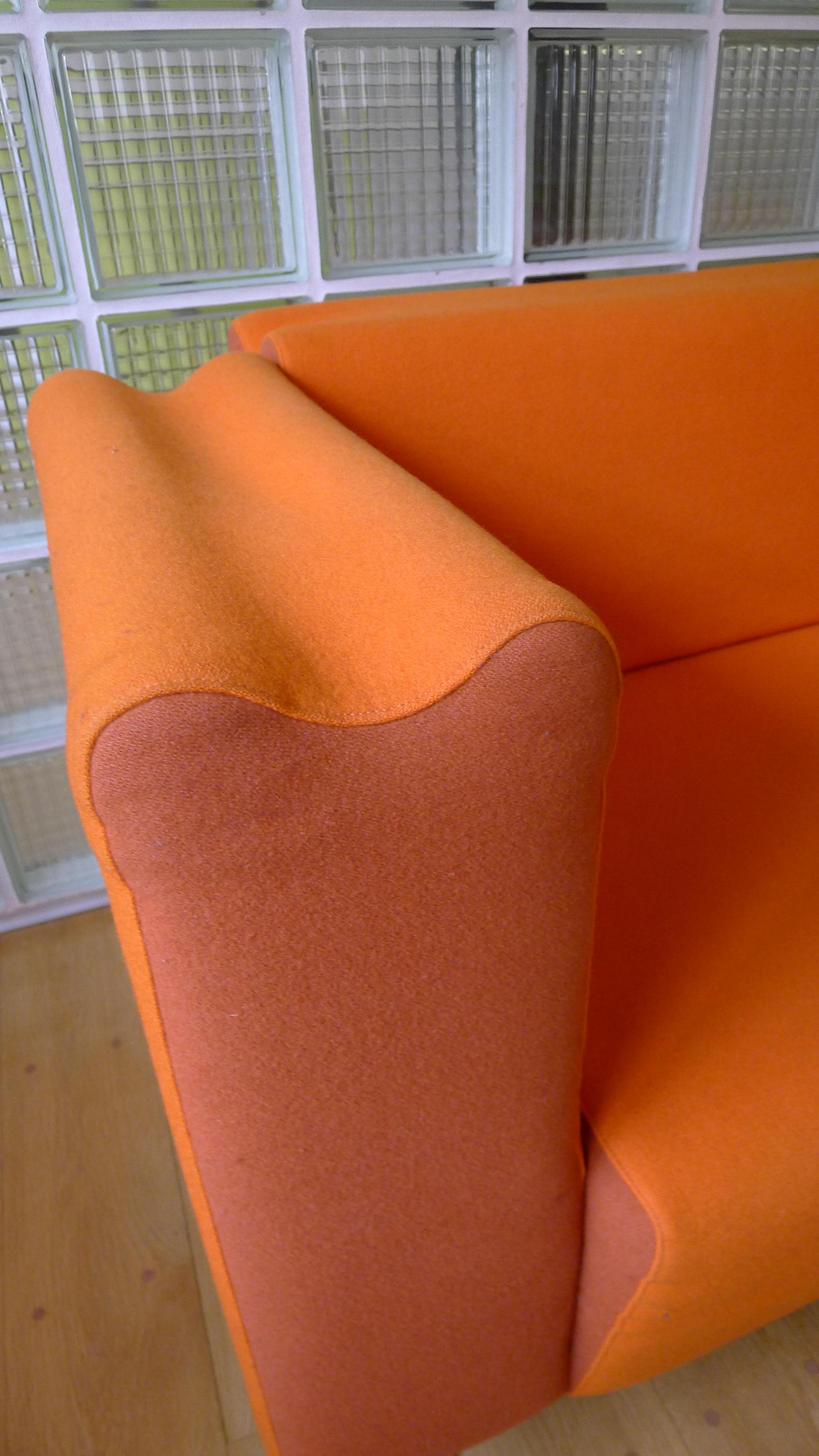 Moroso M Collection Orange Kvadrat Wool Sofa by Ross Lovegrove In Good Condition For Sale In London, GB