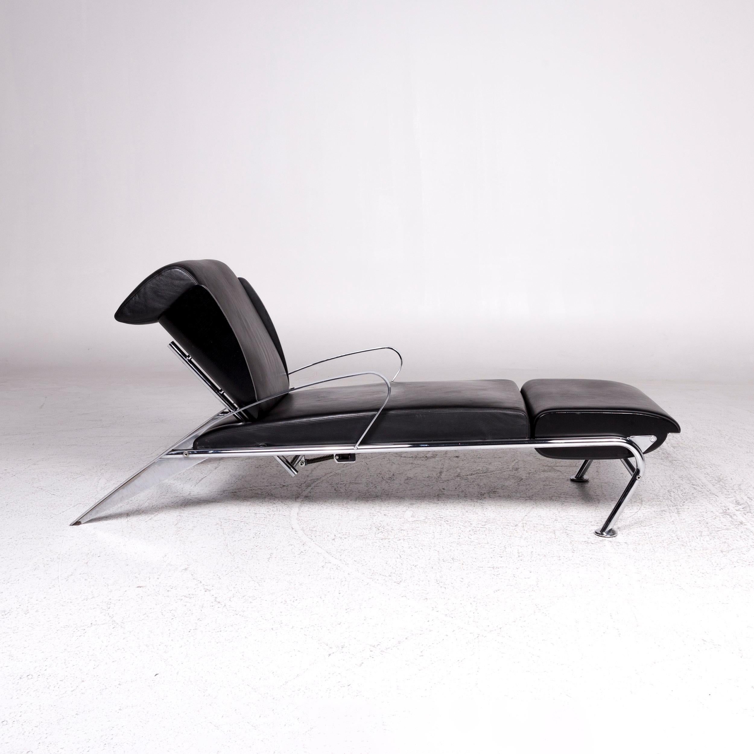 Moroso Massimo Leather Lounger Black Relax function For Sale 4