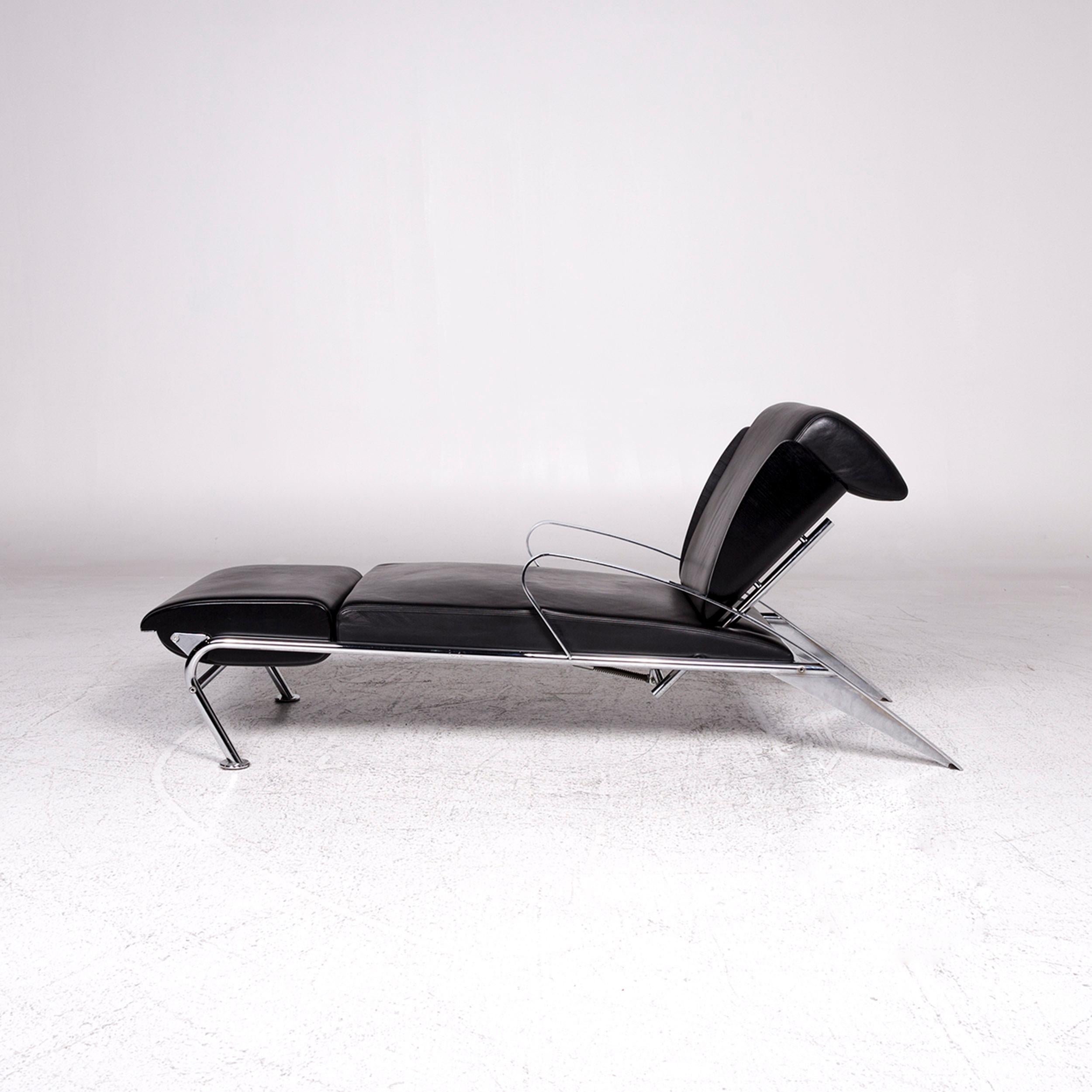 Moroso Massimo Leather Lounger Black Relax function For Sale 6