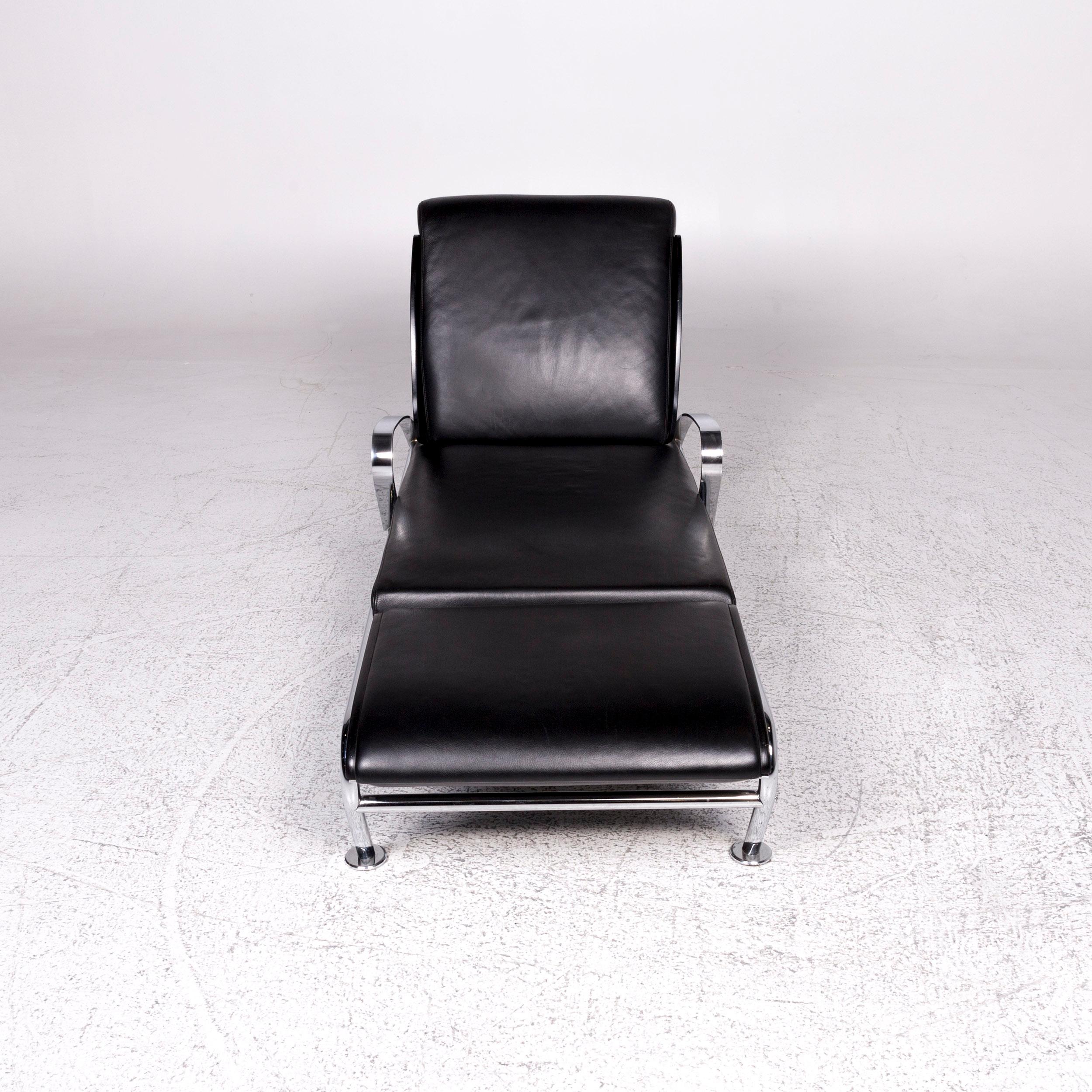 Moroso Massimo Leather Lounger Black Relax function For Sale 2