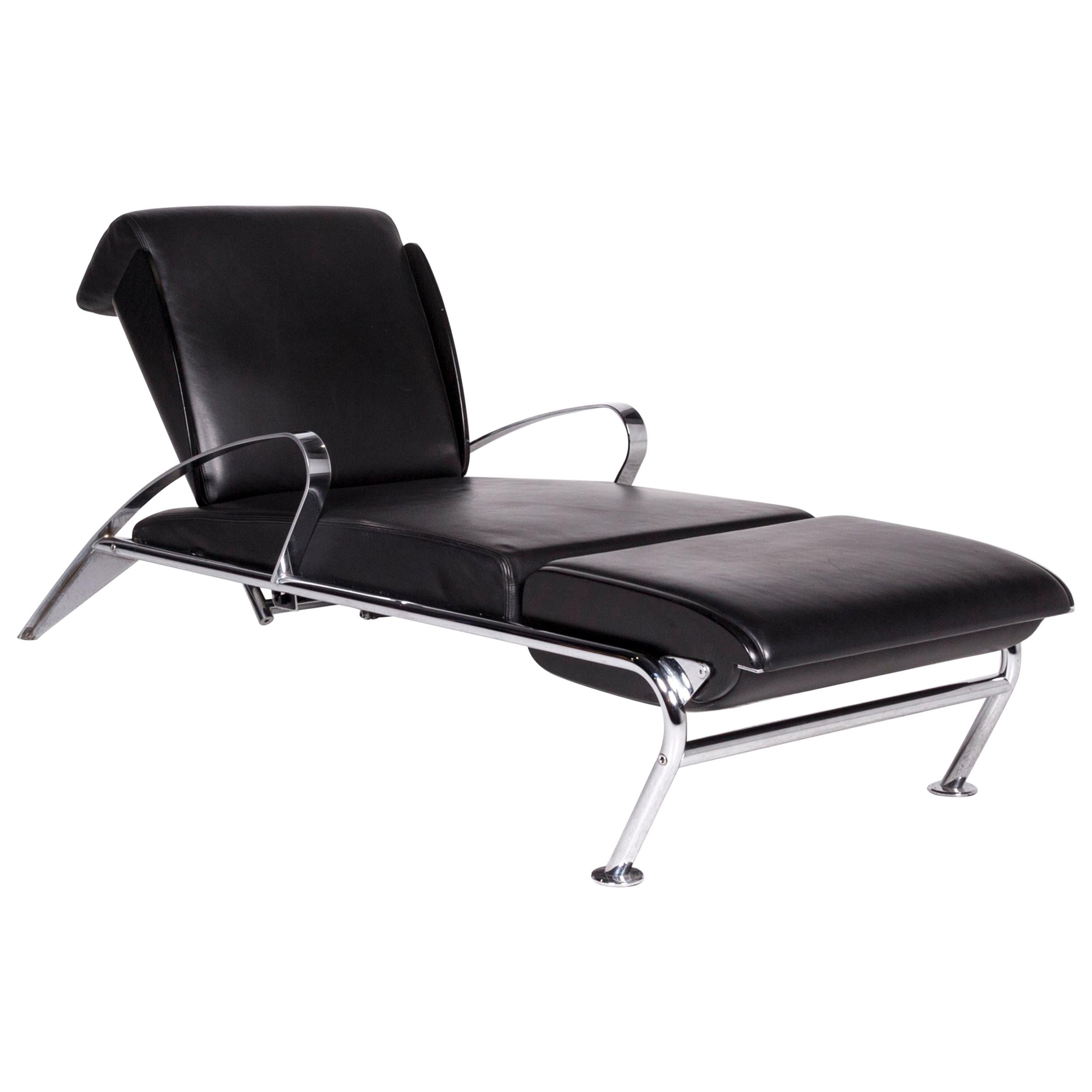 Moroso Massimo Leather Lounger Black Relax function im Angebot