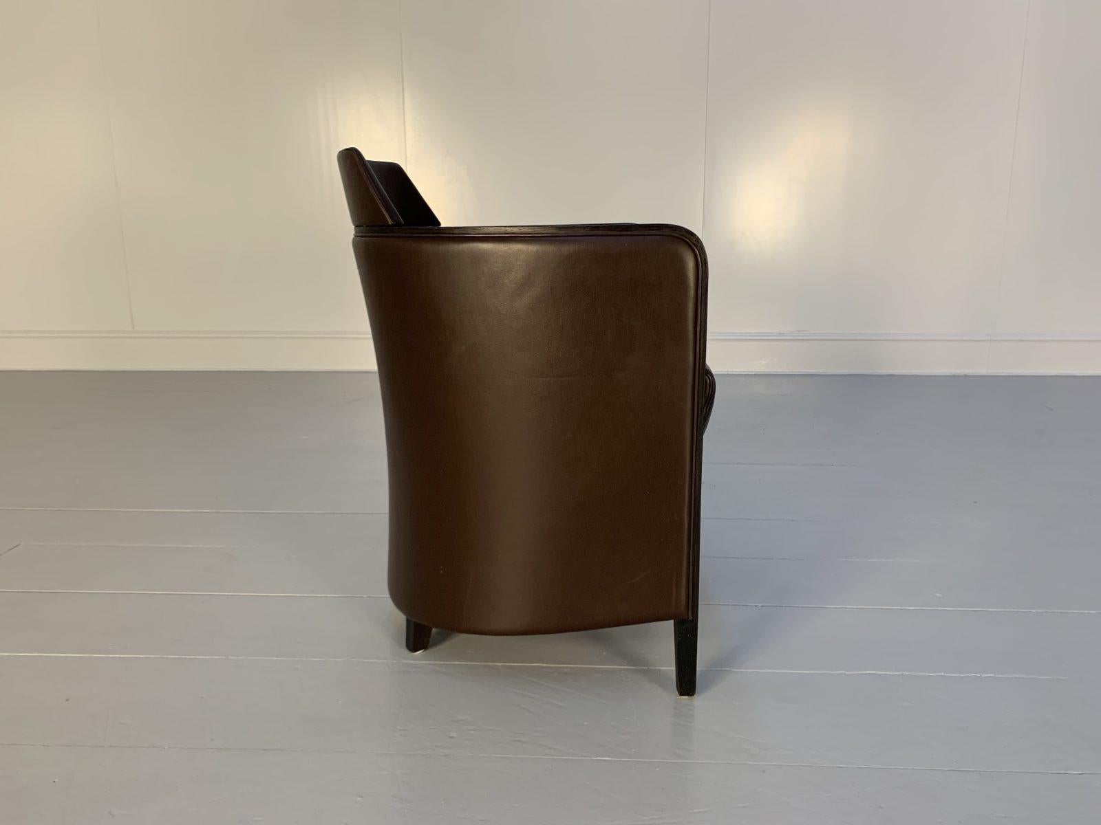 Moroso “Miss” Armchair, in Dark Brown Leather In Good Condition For Sale In Barrowford, GB