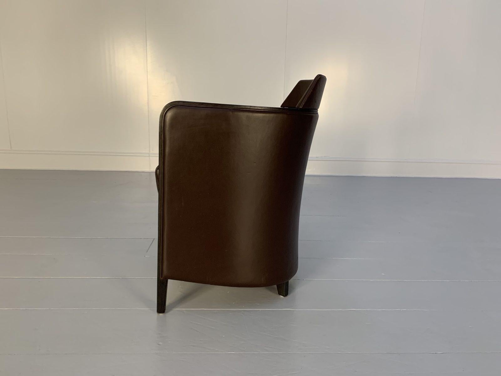 Moroso “Miss” Armchair, in Dark Brown Leather For Sale 1