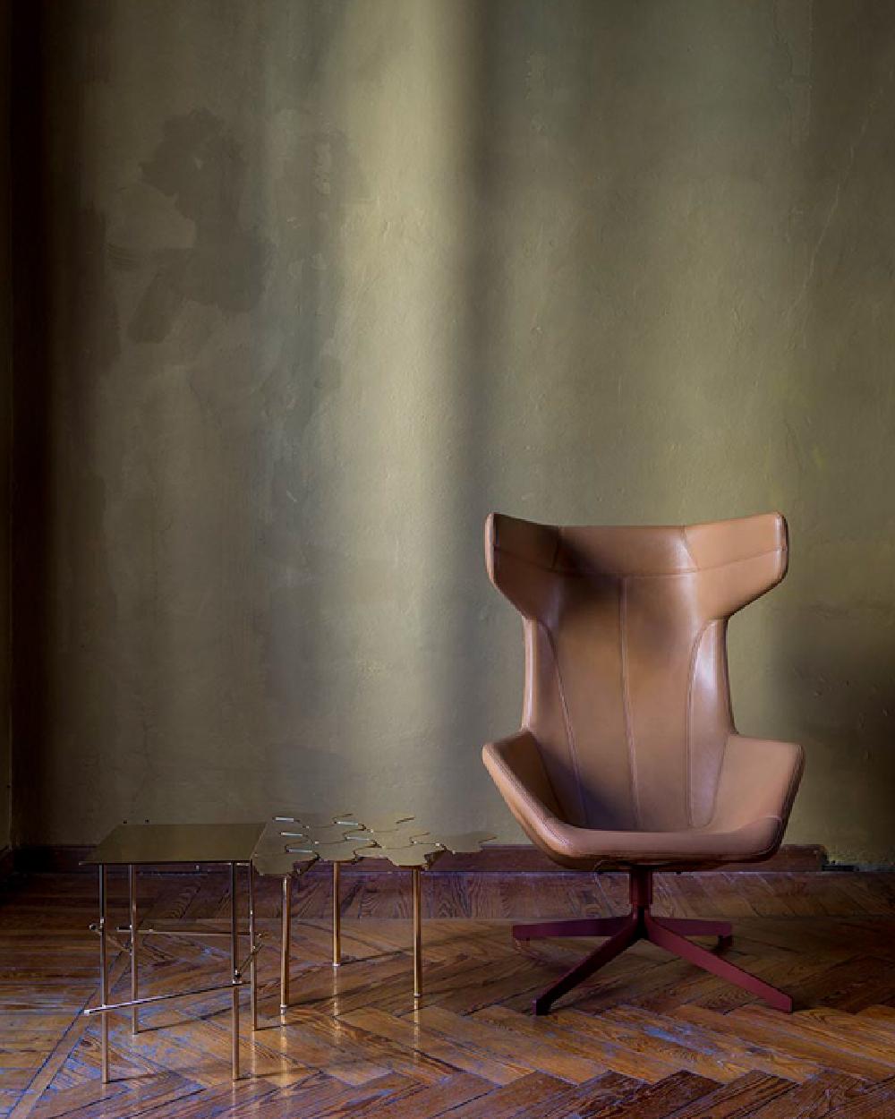 Moroso NANOOK Beistelltisch aus poliertem Goldchrom von Philippe Bestenheider im Angebot 3