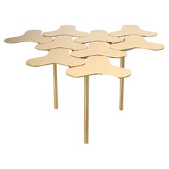 Tavolino Moroso NANOOK in cromo oro lucido di Philippe Bestenheider
