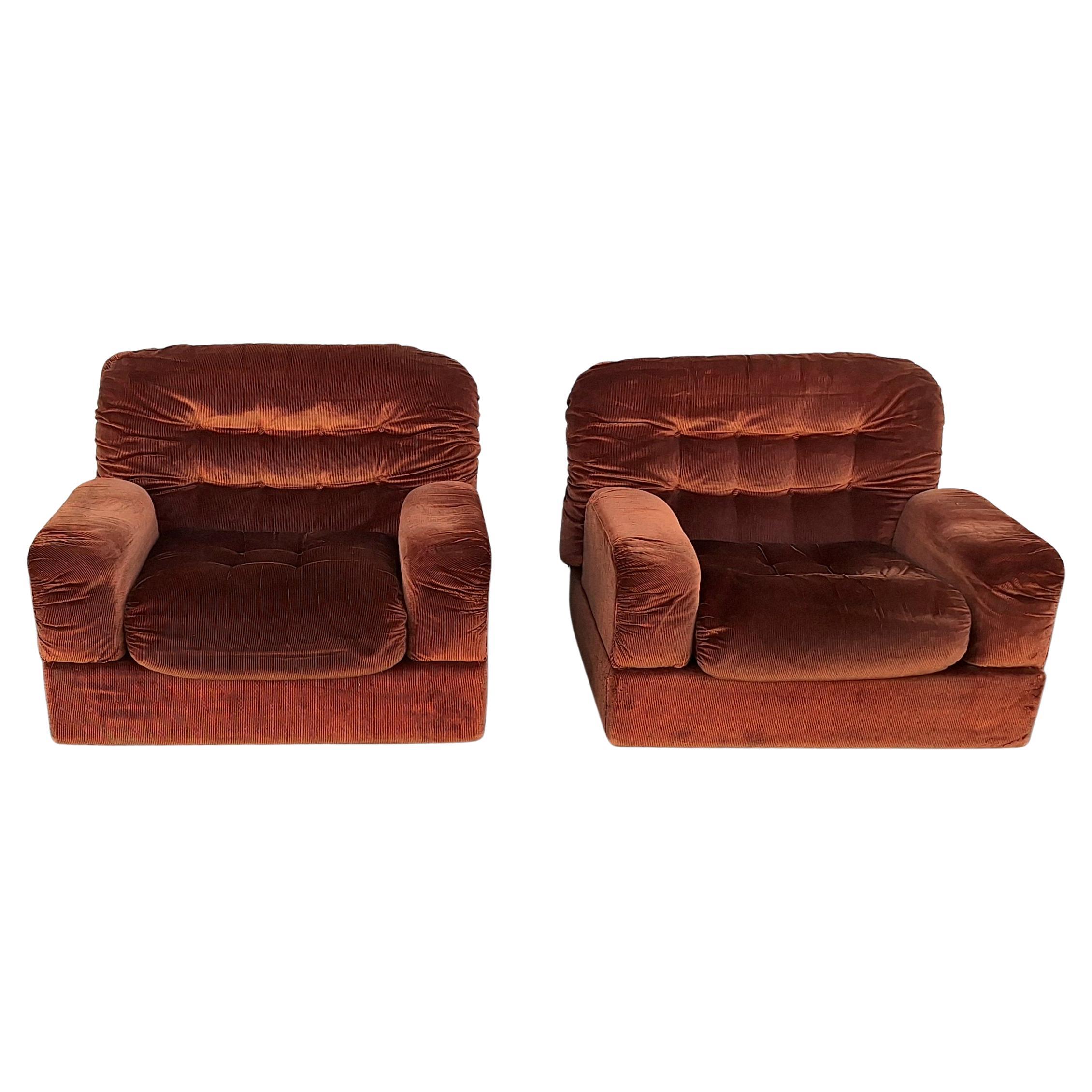Moroso Coppia di sedie da salotto italiane vintage