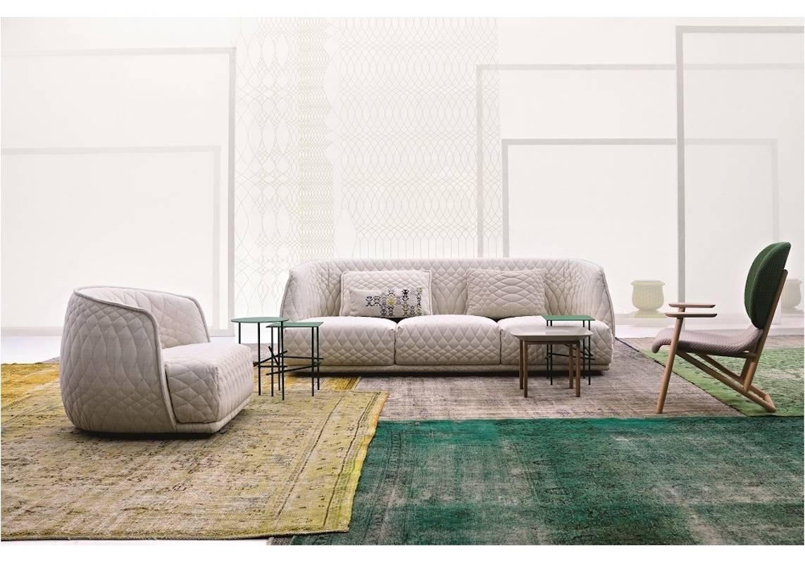 Moroso Redondo Three-Seat Sofa in Quilted Upholstery by Patricia Urquiola For Sale 6