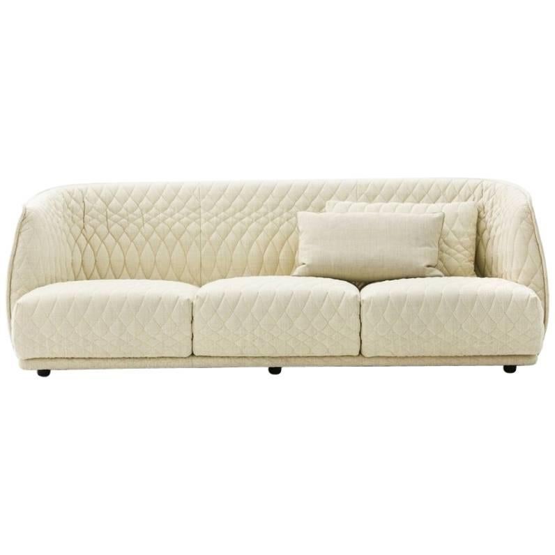 Moroso Redondo Three-Seat Sofa in Quilted Upholstery by Patricia Urquiola For Sale