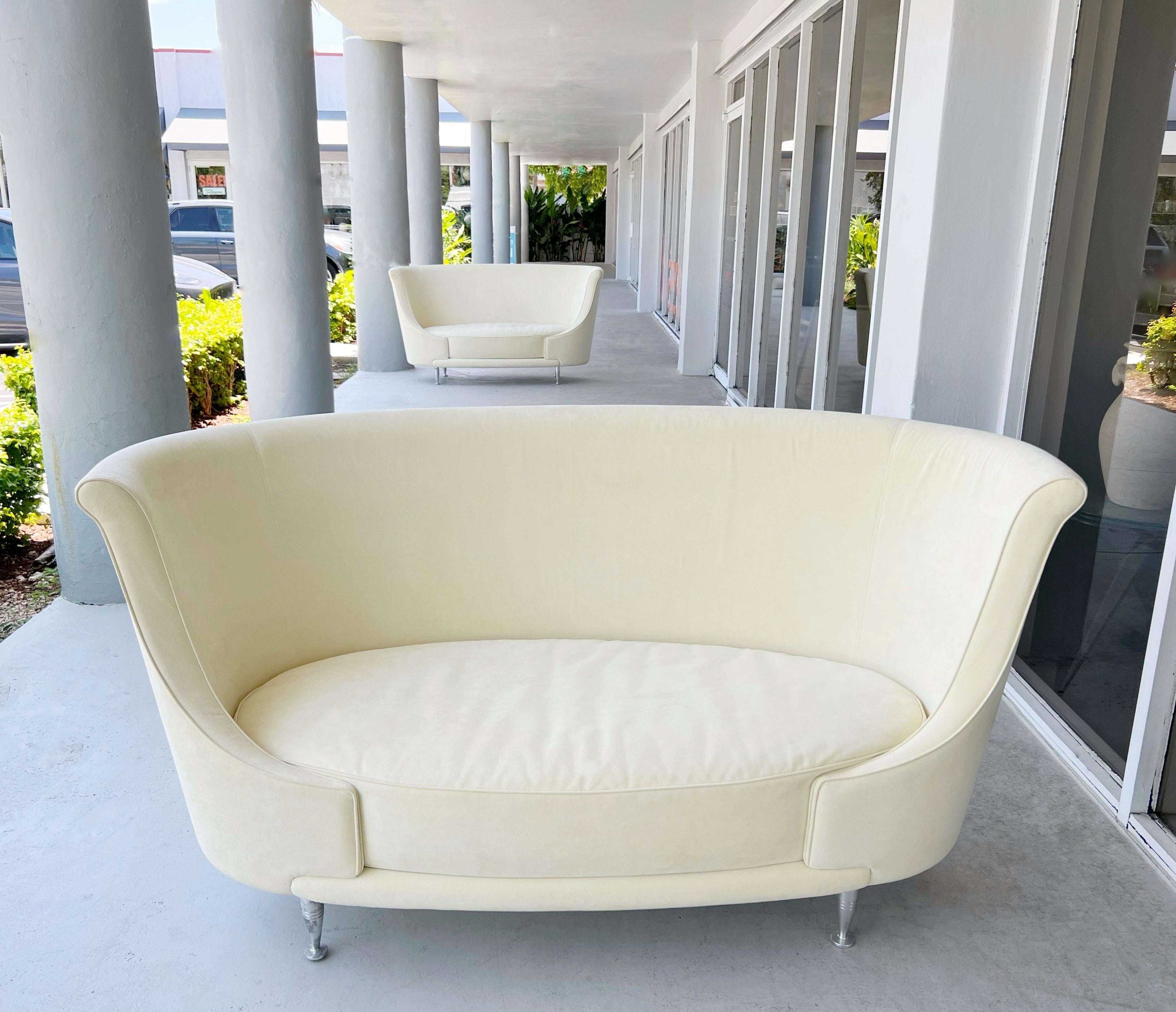 Moroso-Sofa-Sessel in Elfenbein  (Italienisch) im Angebot