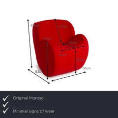 Moroso Soft Heart by Ron Arad Fabric Armchair Red Rocking Function