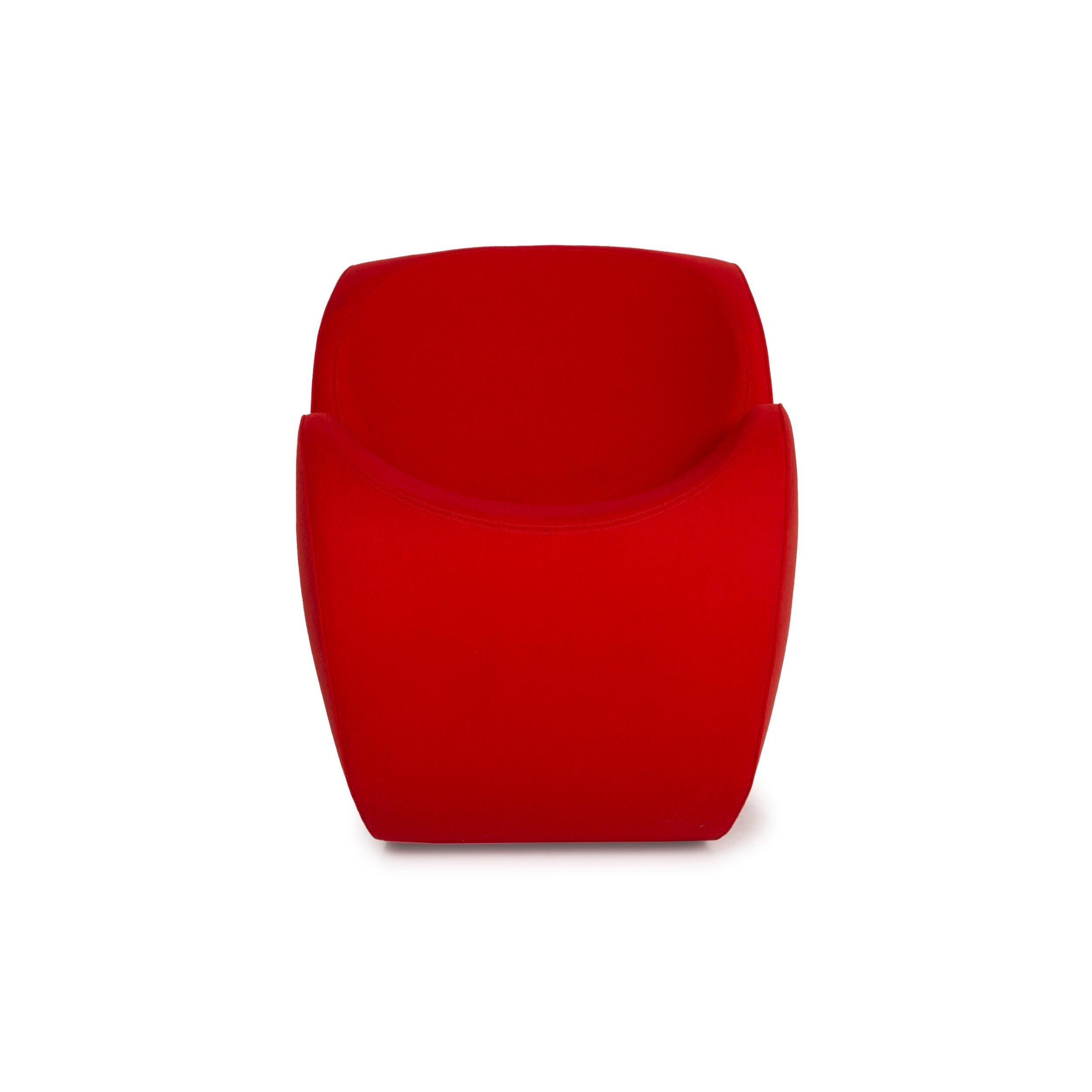 Moroso Soft Heart by Ron Arad Fabric Armchair Red Rocking Function In Good Condition For Sale In Cologne, DE