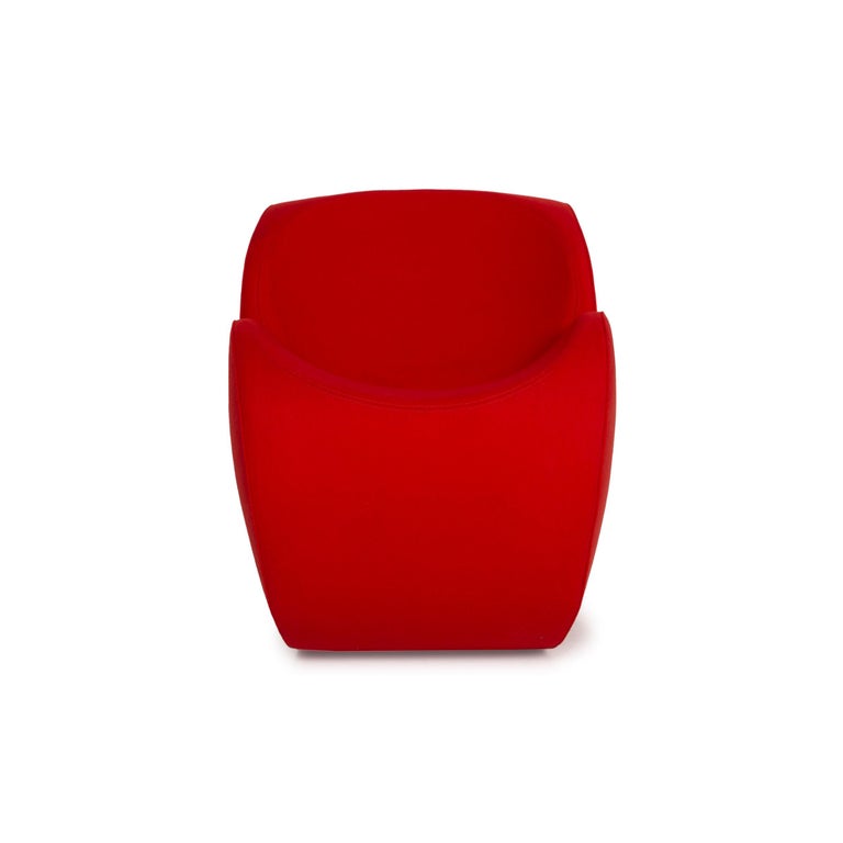 Moroso Soft Heart by Ron Arad Fabric Armchair Red Rocking Function For Sale 1