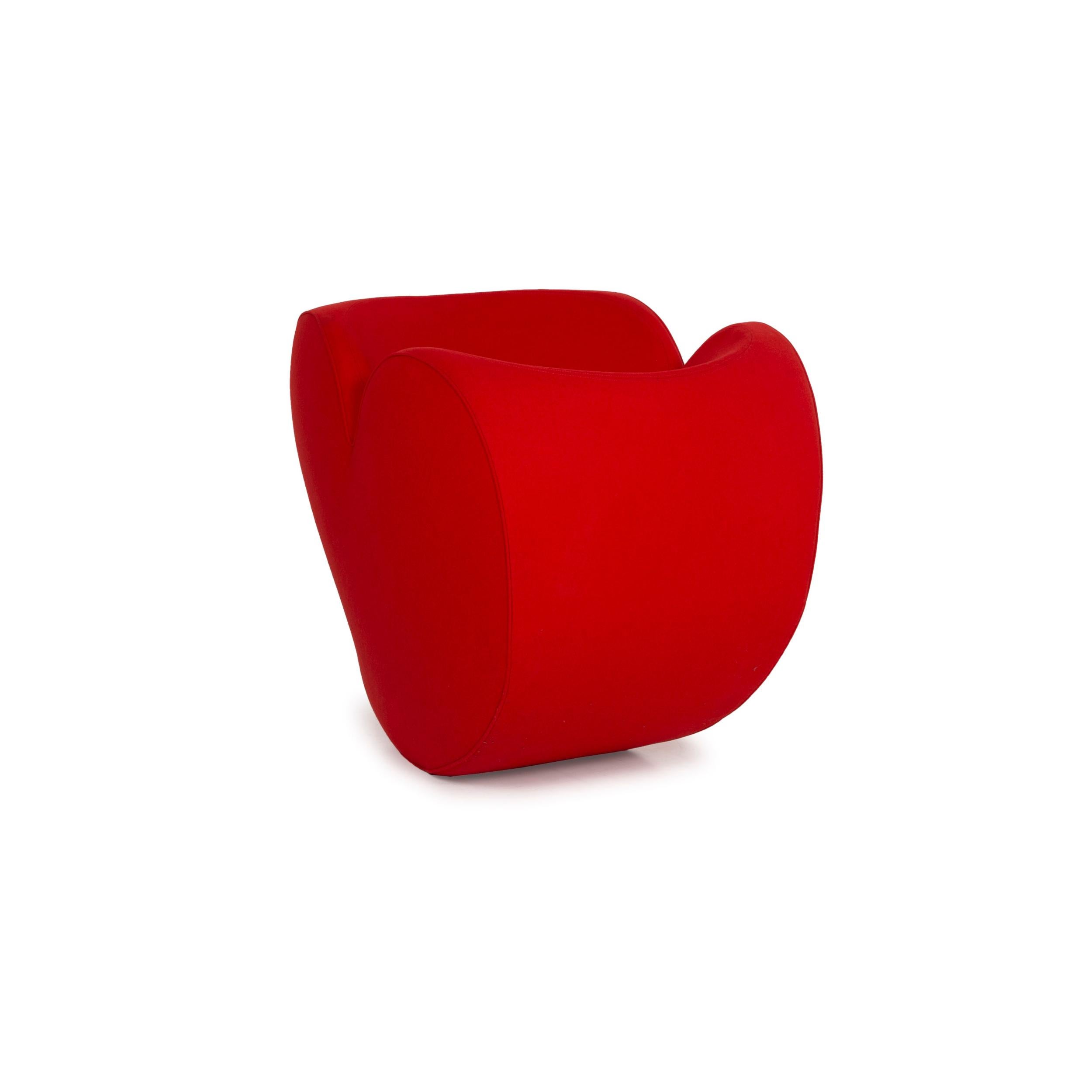 Moroso Soft Heart by Ron Arad Fabric Armchair Red Rocking Function For Sale 1