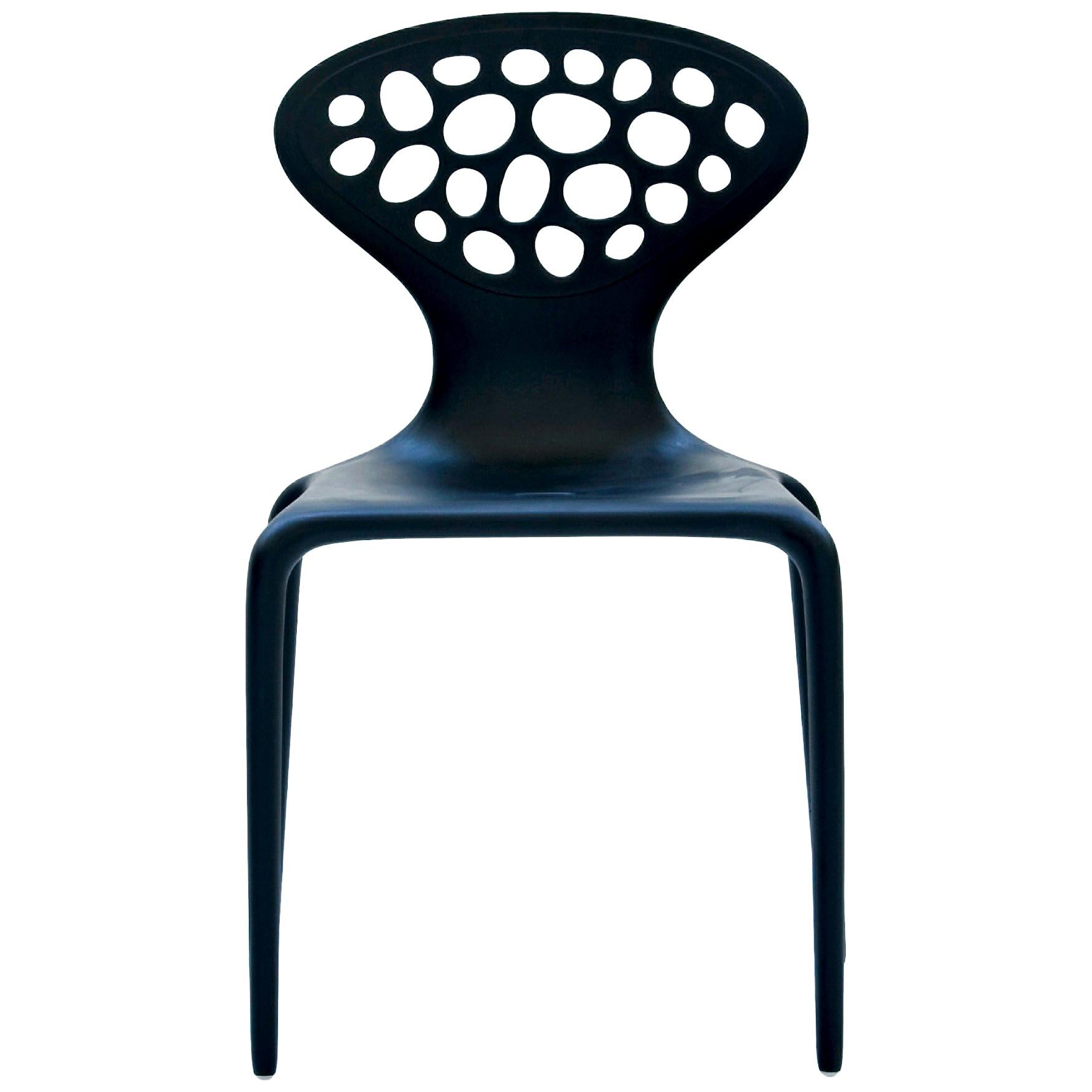 For Sale: Black Moroso Supernatural Perforated Side Chair Set of 4 by Ross Lovegrove
