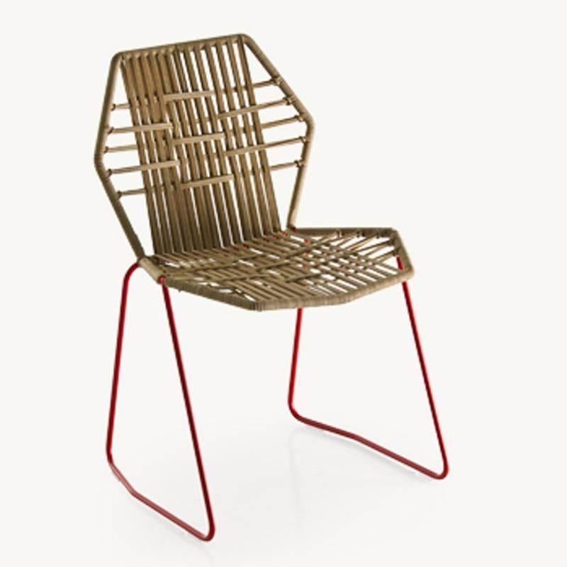Modern Moroso Tropicalia Dining Chair with or Without Arms in Multi, Black or White For Sale